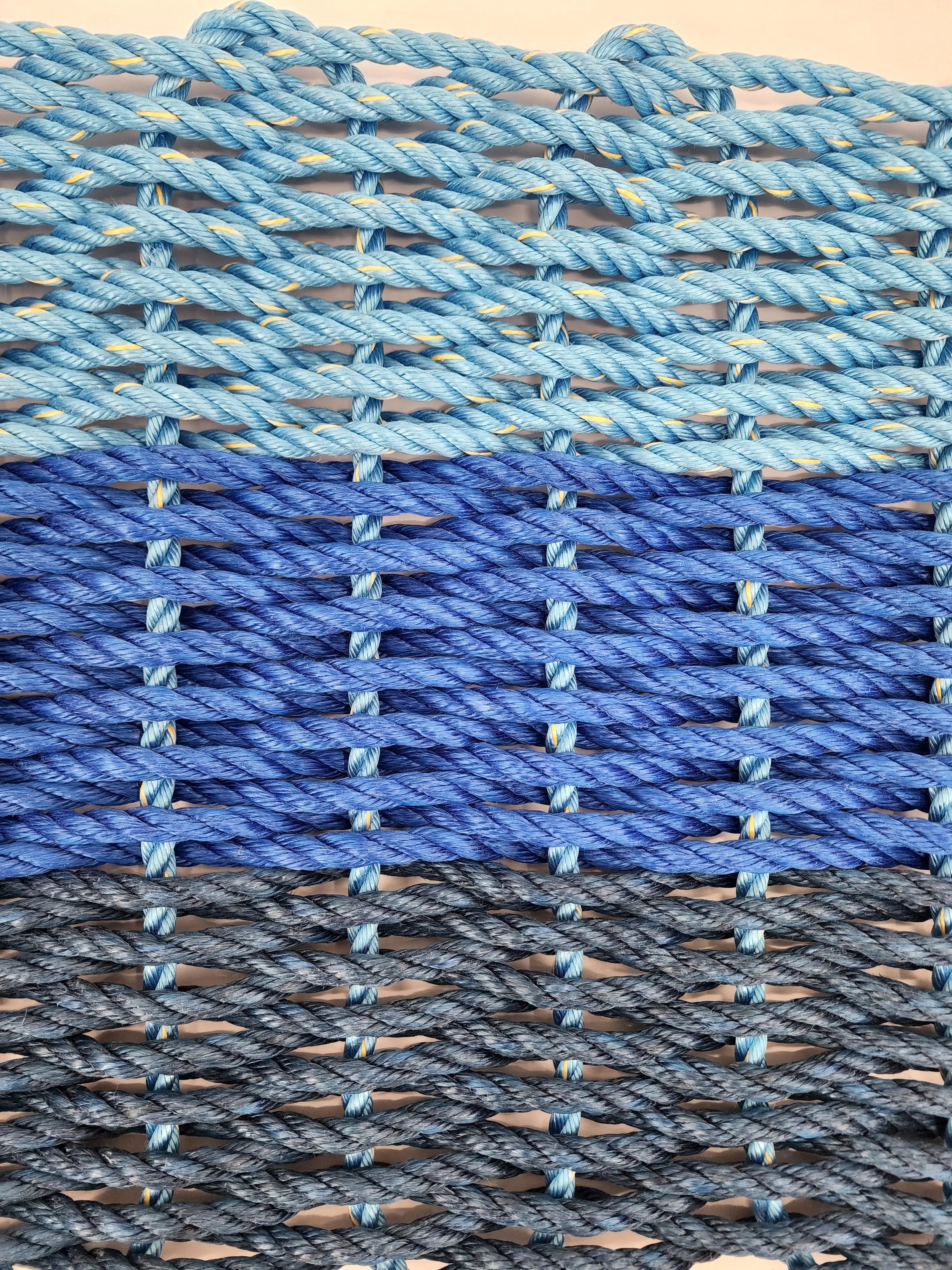 Lobster Rope Mat Navy Blue, Royal Blue, Light Blue Ombre - MaisonBeach