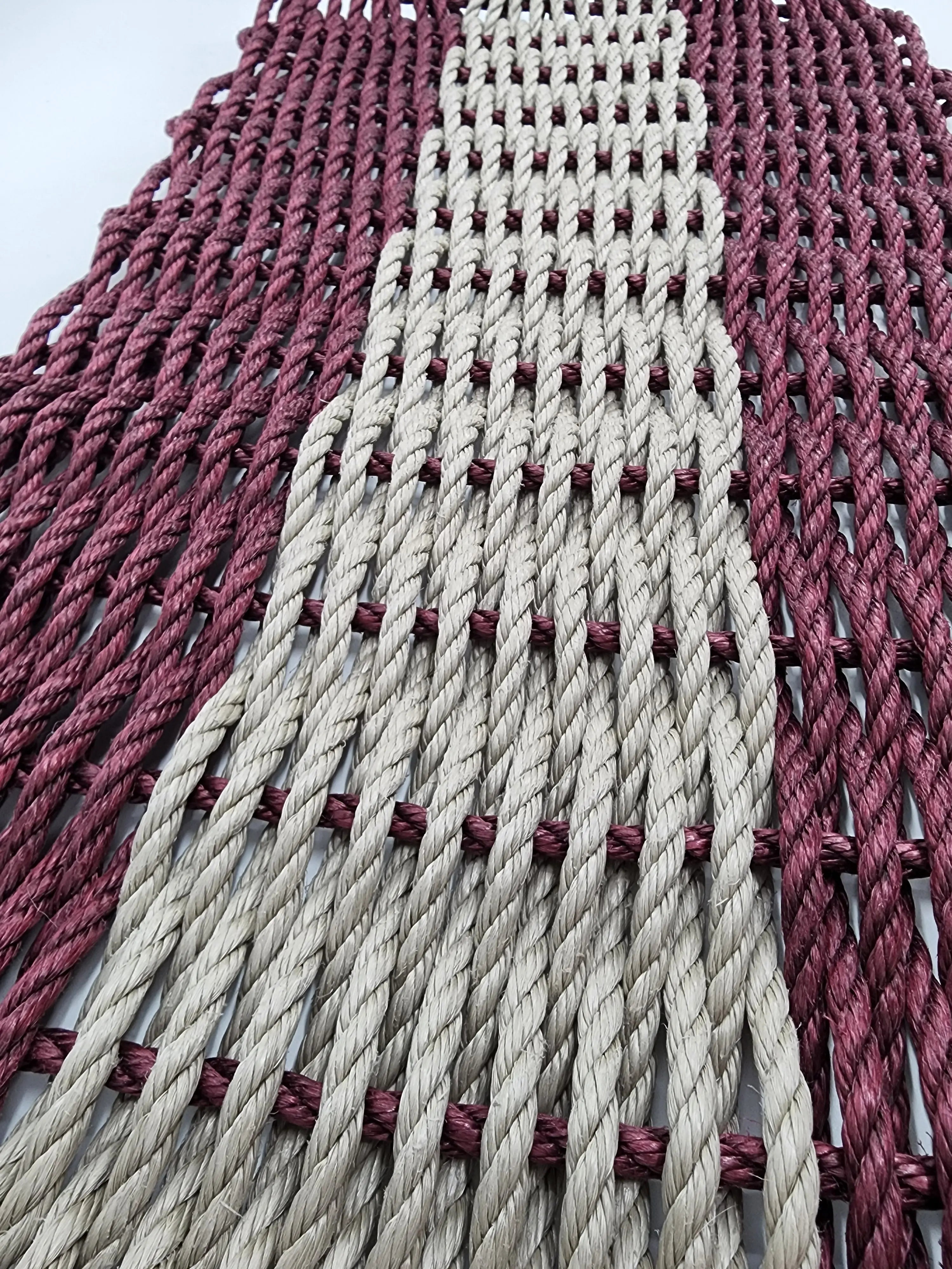 Lobster Rope Mat Burgundy and Tan - MaisonBeach