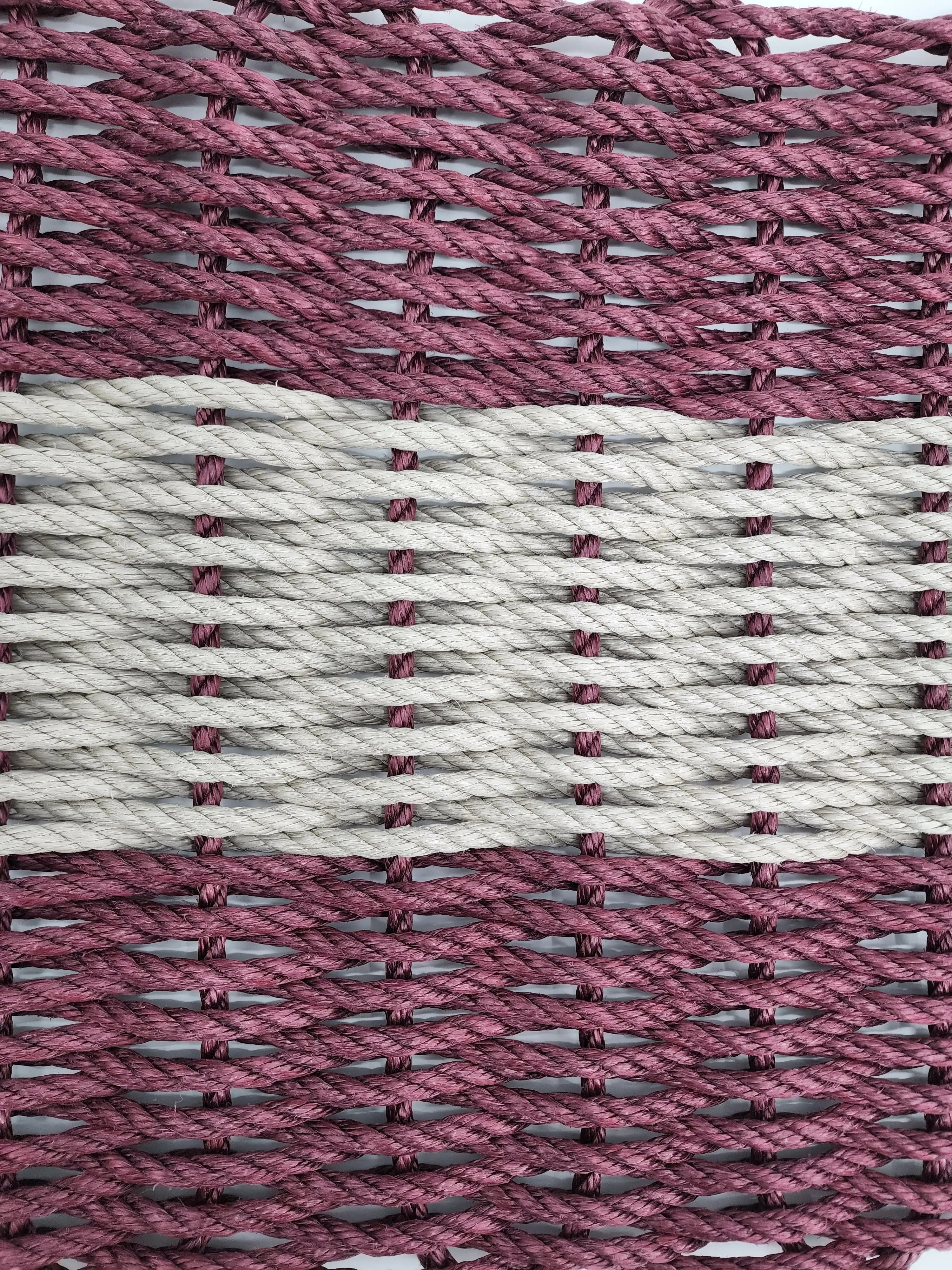Lobster Rope Mat Burgundy and Tan - MaisonBeach