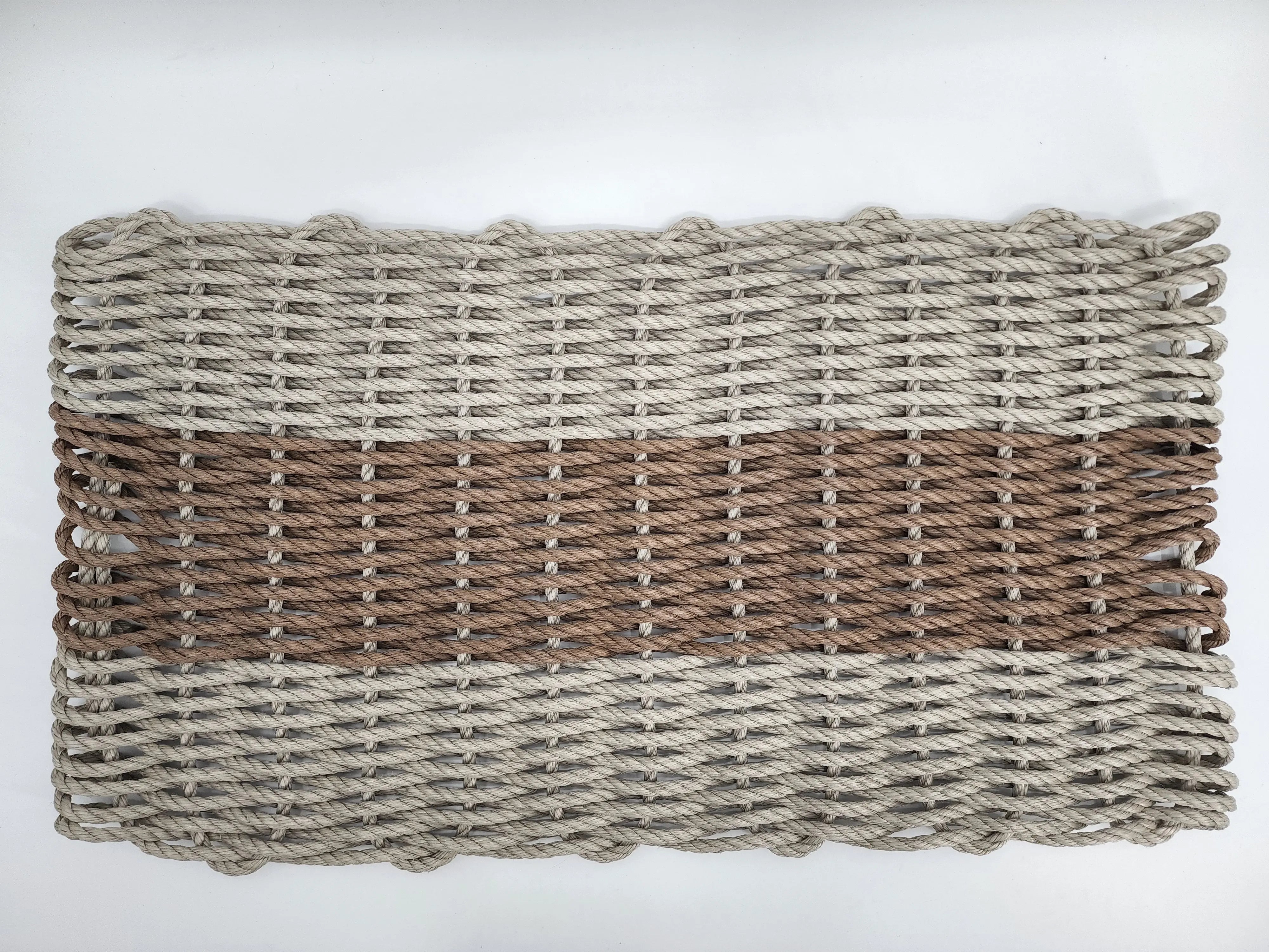 Lobster Rope Mat Tan and Brown, Natural Color - MaisonBeach