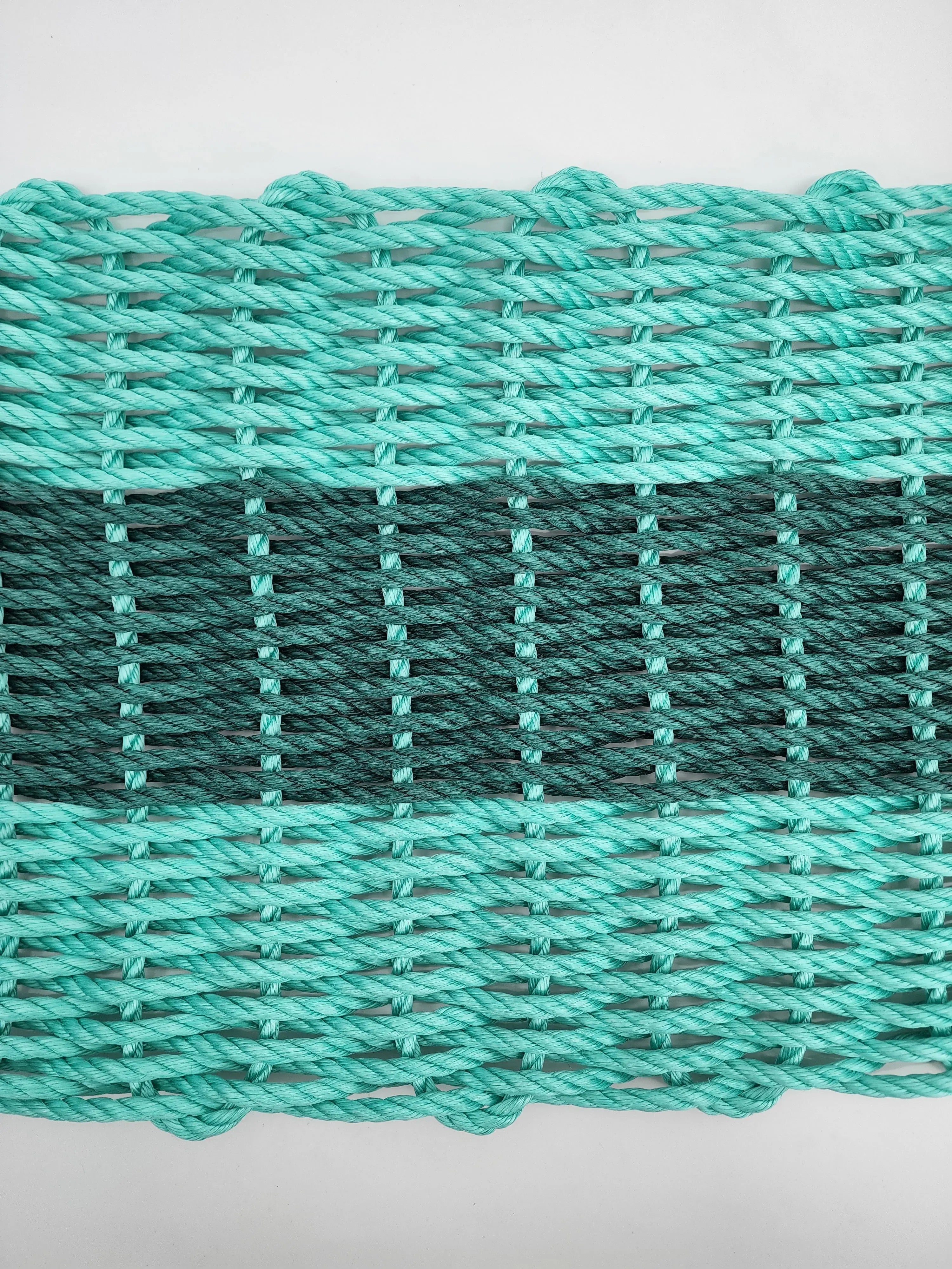 Lobster Rope Mat Teal and Hunter Green - MaisonBeach