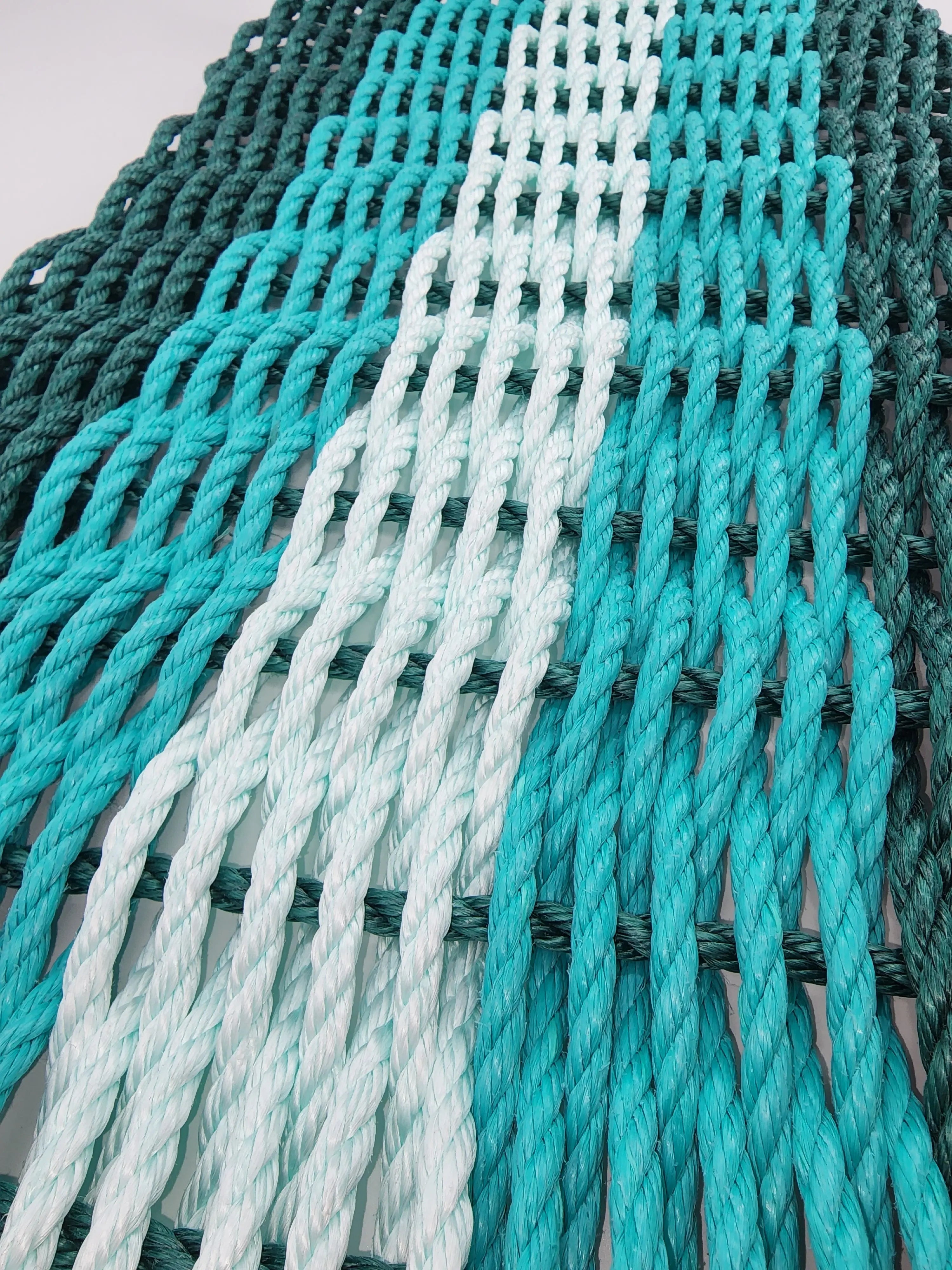 Lobster Rope Mat Hunter Green, Teal and SeaFoam - MaisonBeach
