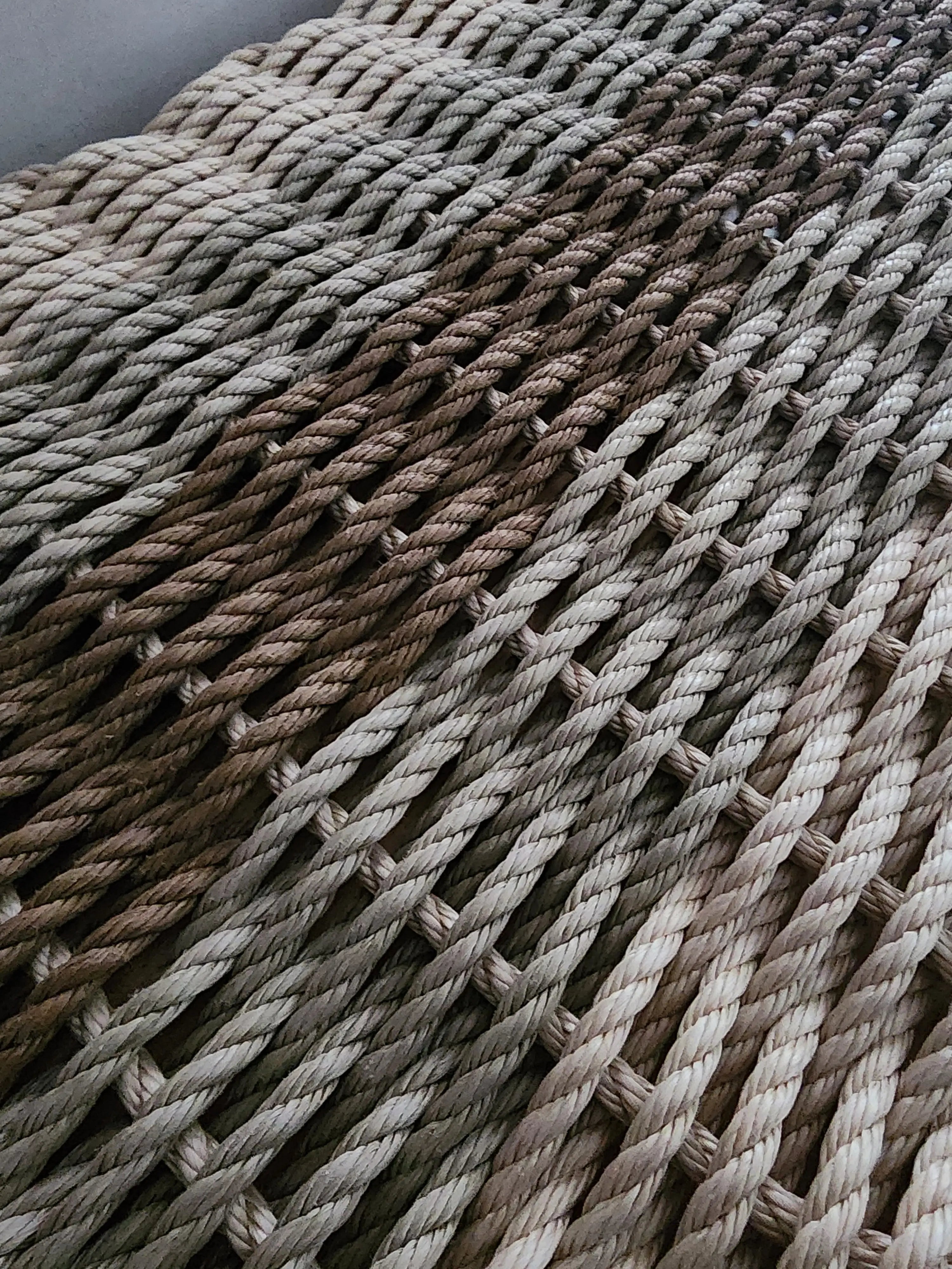 5 Stripe Lobster Rope Mat Light Tan/Cream, Tan, Brown - MaisonBeach