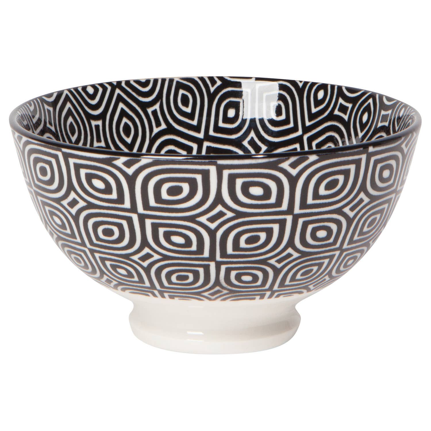 Black Geo Stamped Bowl – 4" (10 oz) - MaisonBeach