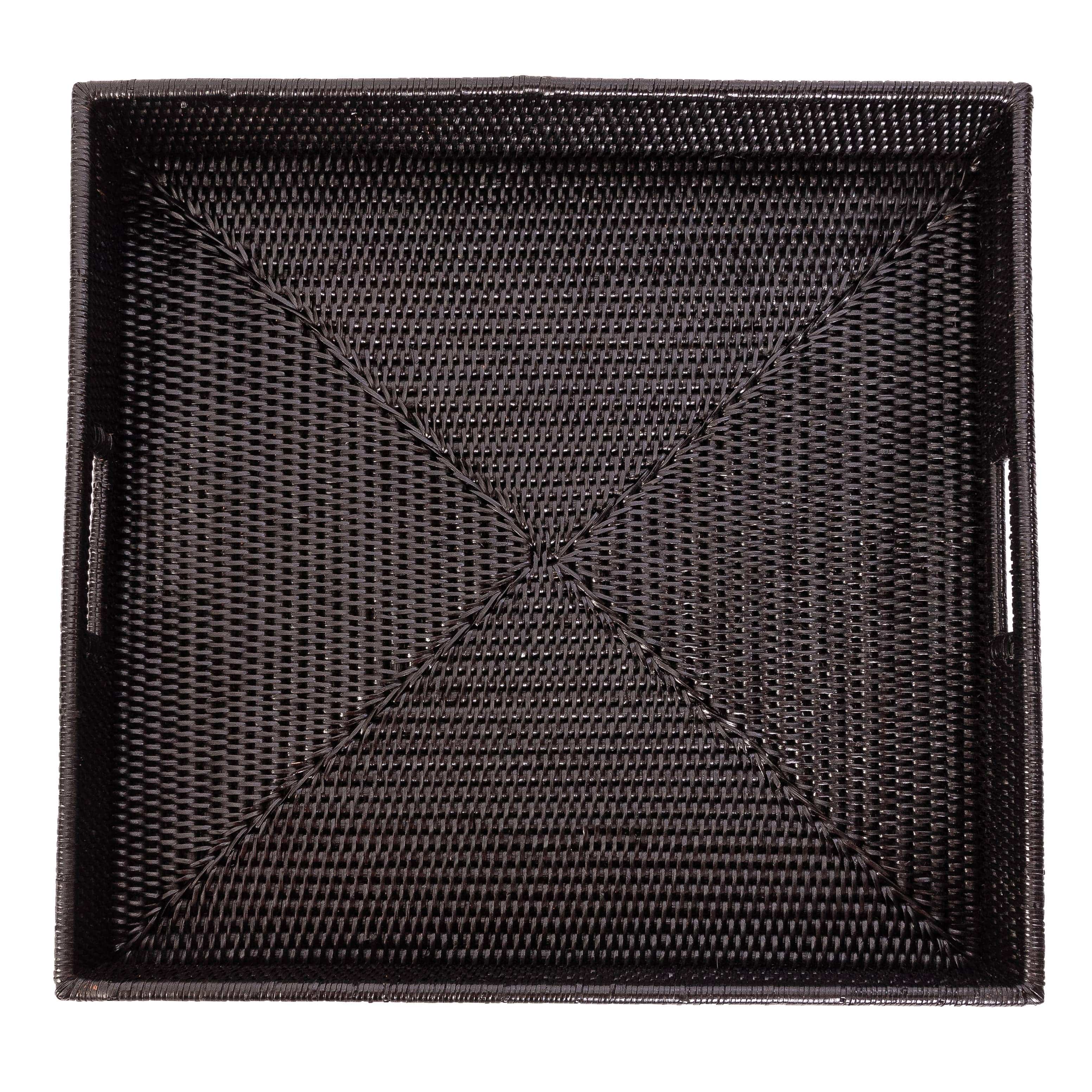 Rattan Square Serving/Ottoman Tray: 18" / Honey Brown - MaisonBeach