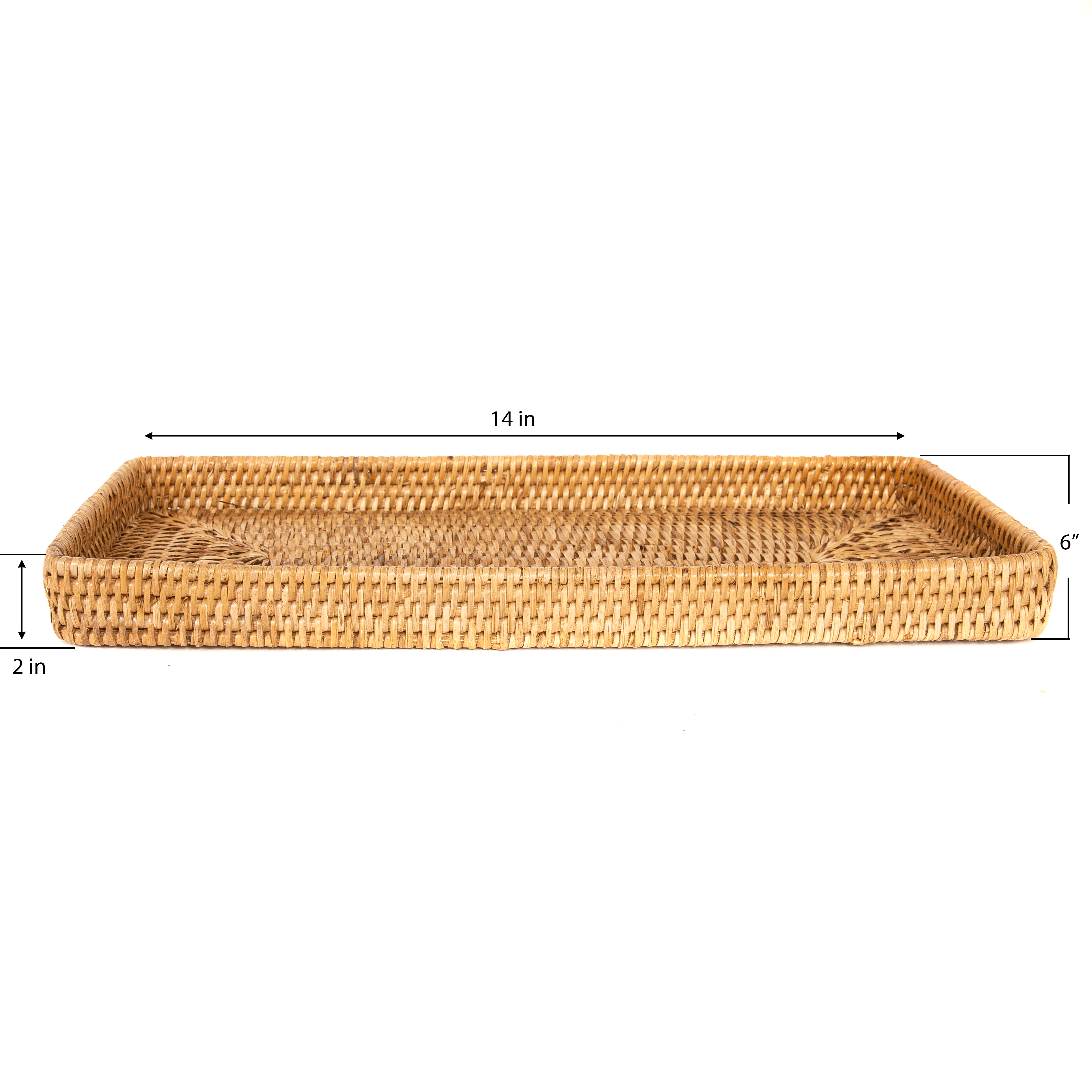 Artifacts Trading Company - Artifacts Rattan Rectangular Vanity Tray: Tudor Black - MaisonBeach