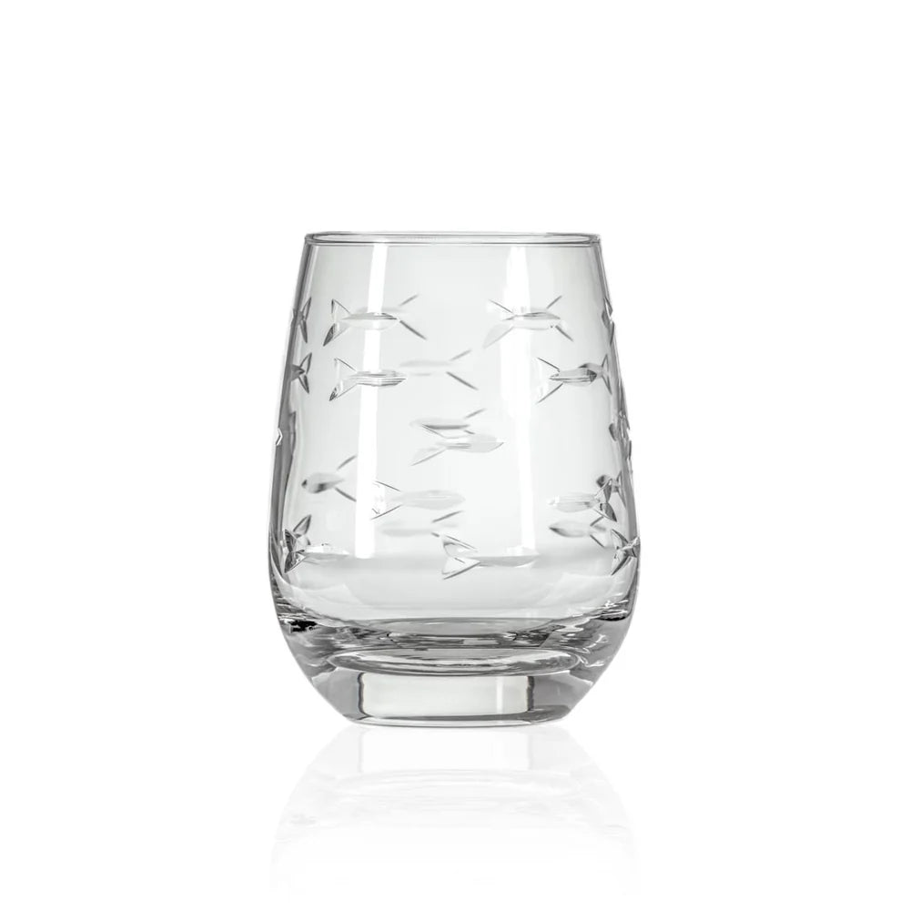 Rolf Etched Fish 15 oz. White Wine Tumbler
