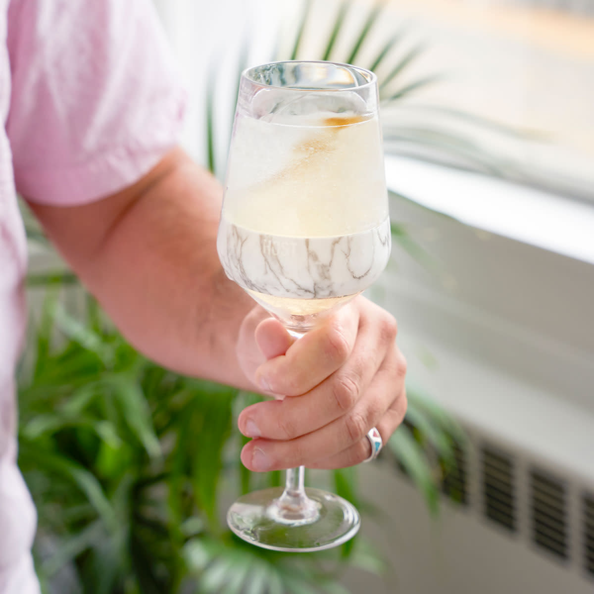 Stemmed Wine FREEZE™ in Marble, Set of 2 - MaisonBeach