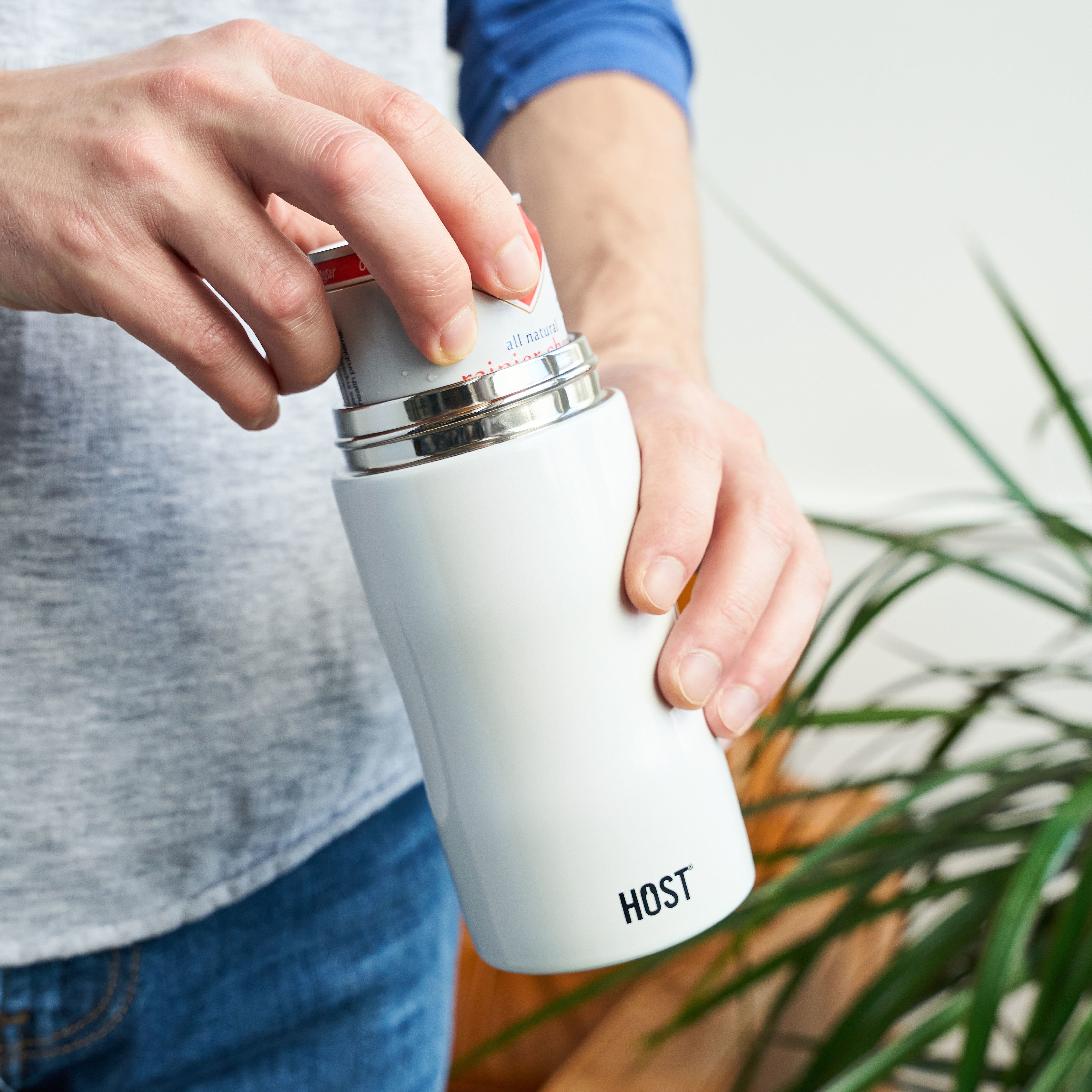 Stay-Chill Slim Can Cooler in Pearl White - MaisonBeach