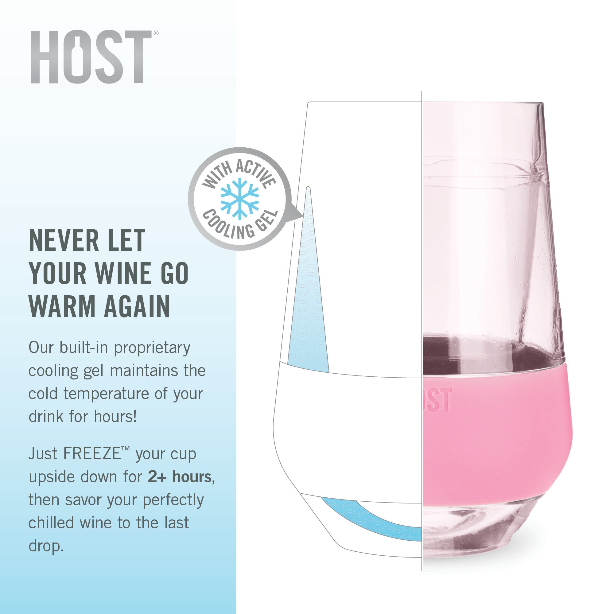 Wine FREEZE™ XL in Blush, Set of 2 - MaisonBeach