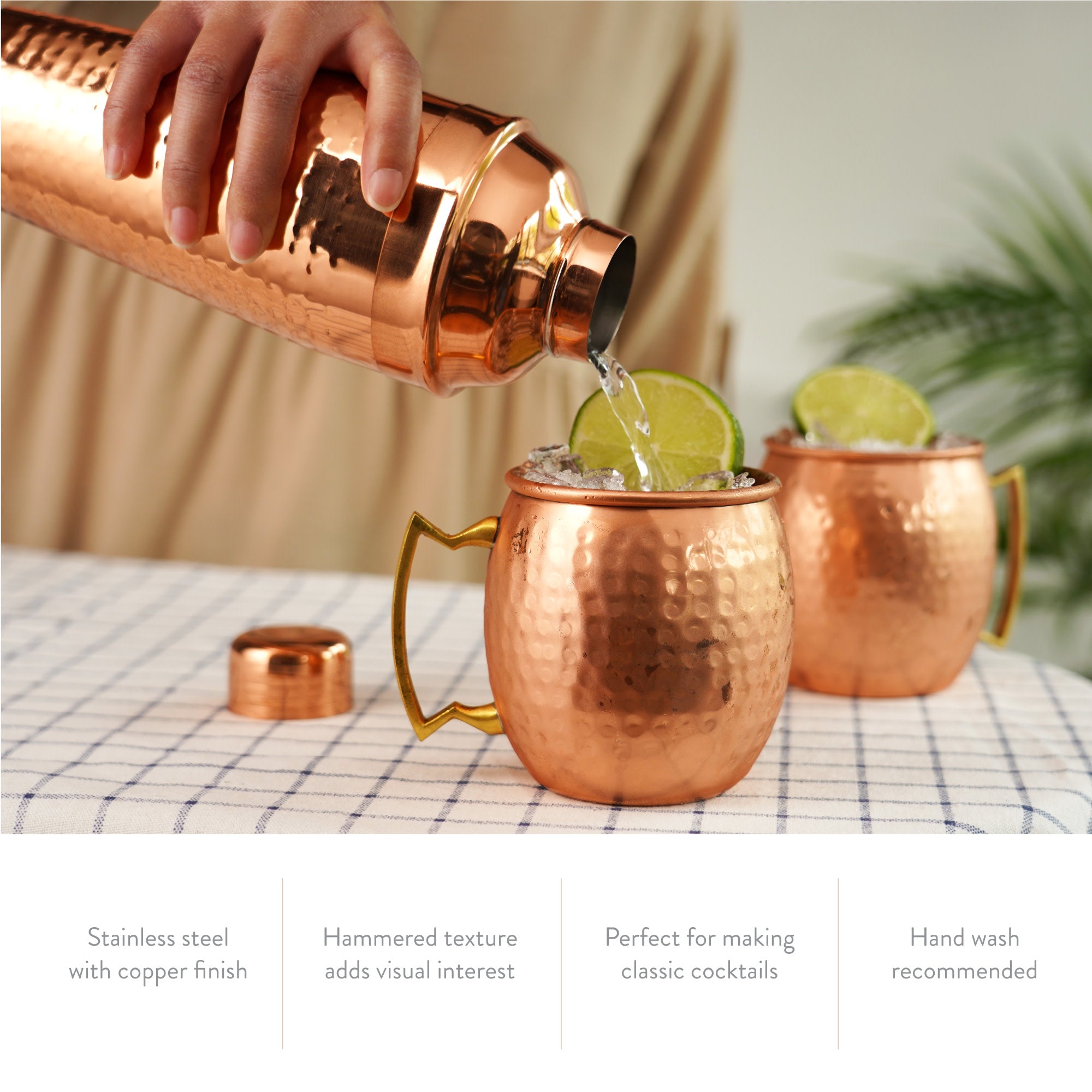 Hammered Copper Bar Set - MaisonBeach