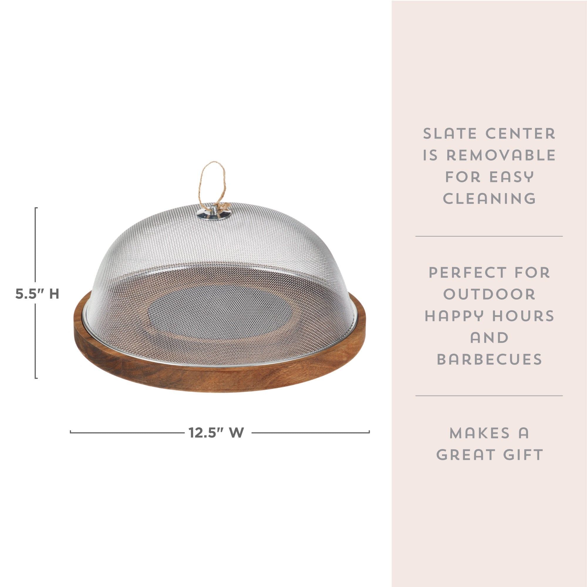 Modern Manor Slate & Acacia Cheese Board with Dome - MaisonBeach