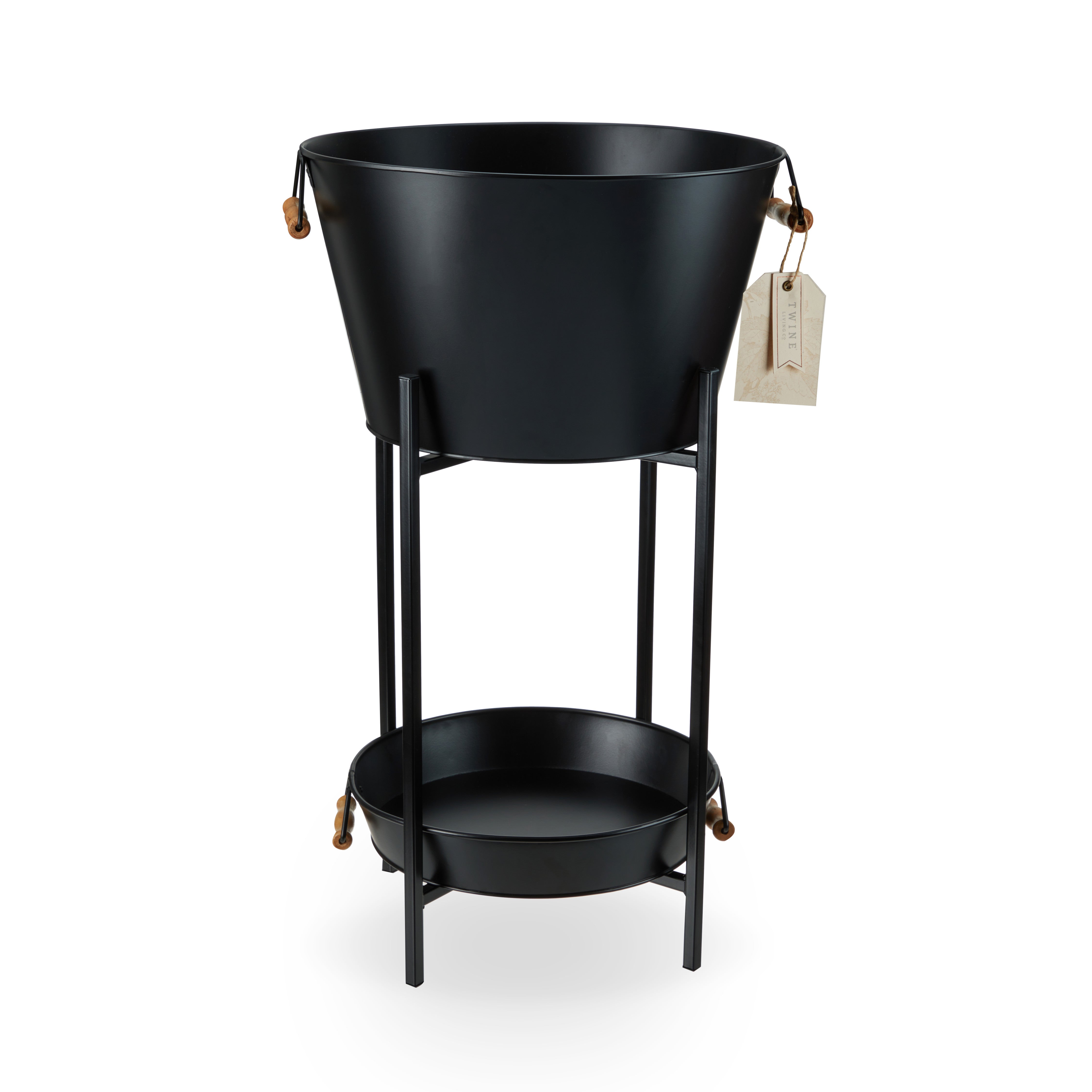Black Beverage Tub with Stand & Tray - MaisonBeach