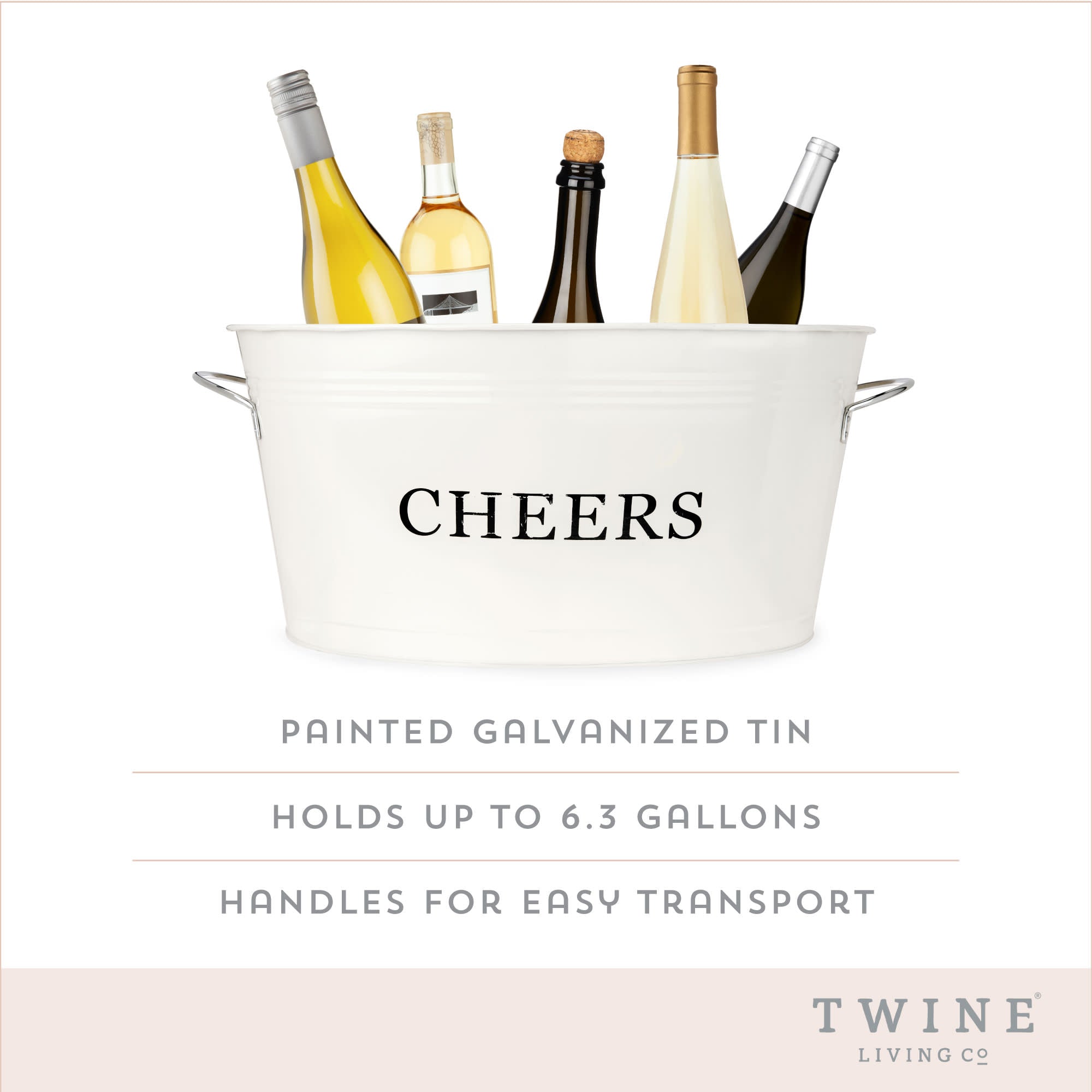 Cheers Galvanized Metal Tub - MaisonBeach