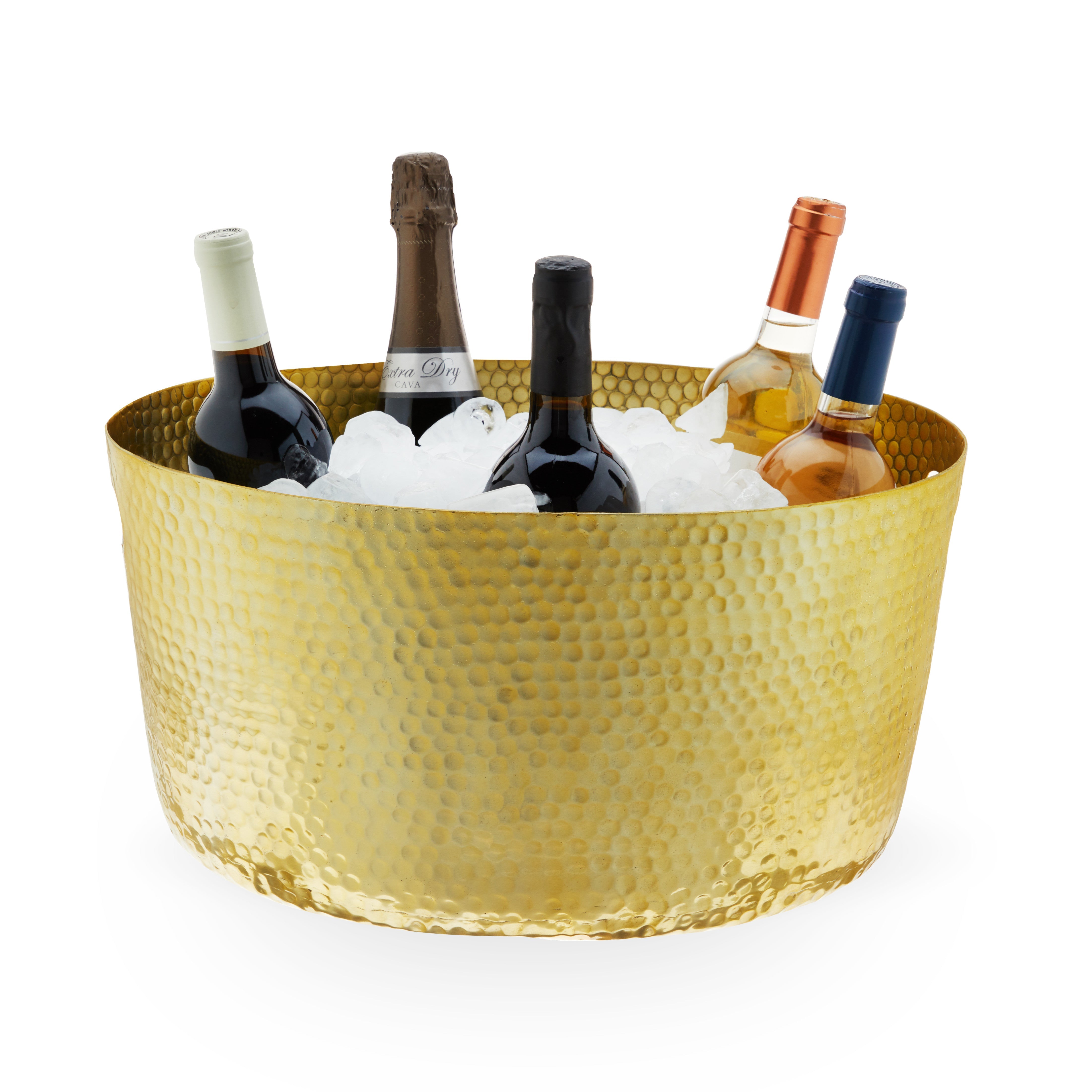 Hammered Metal Tub in Gold - MaisonBeach