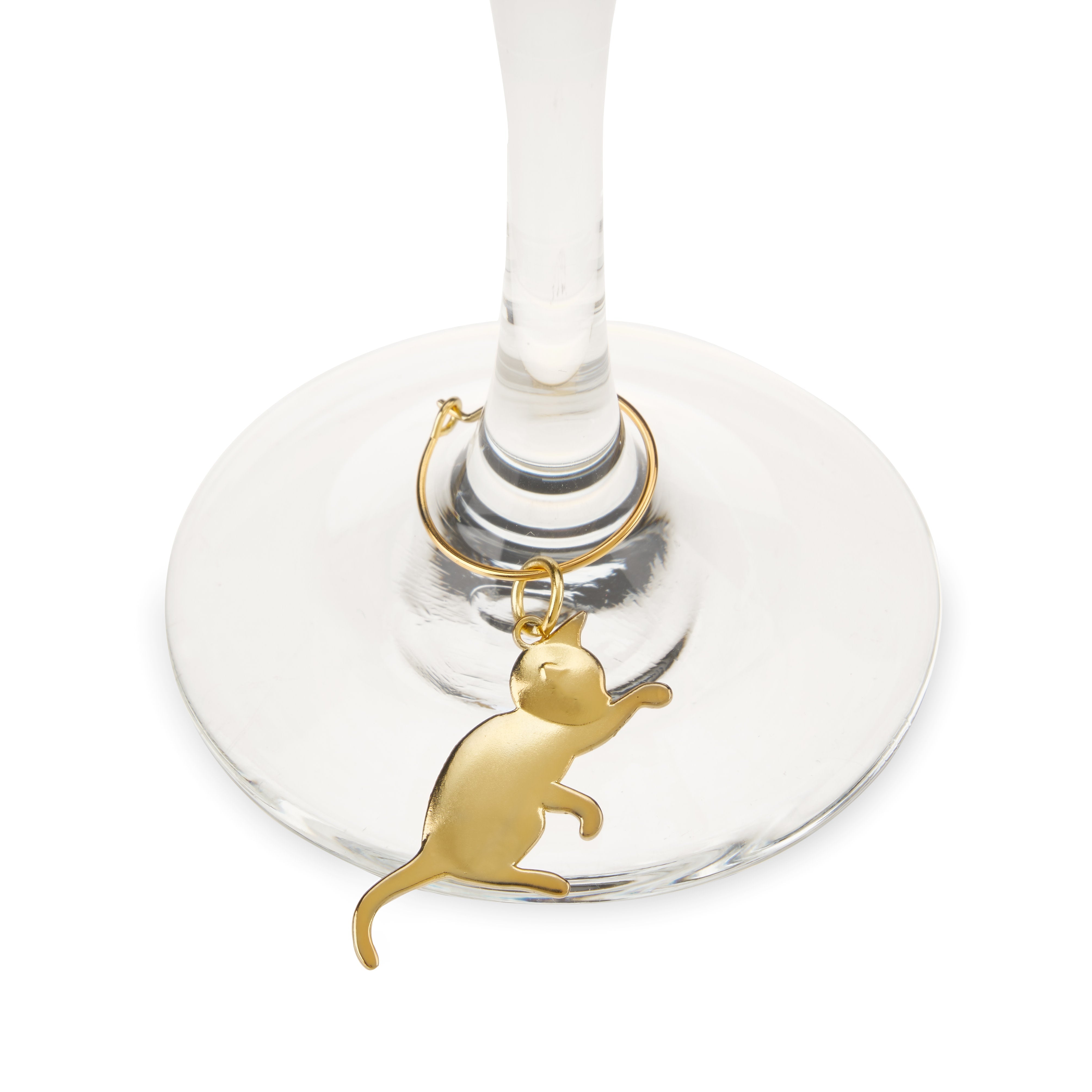 Gold Cat Wine Charms - MaisonBeach