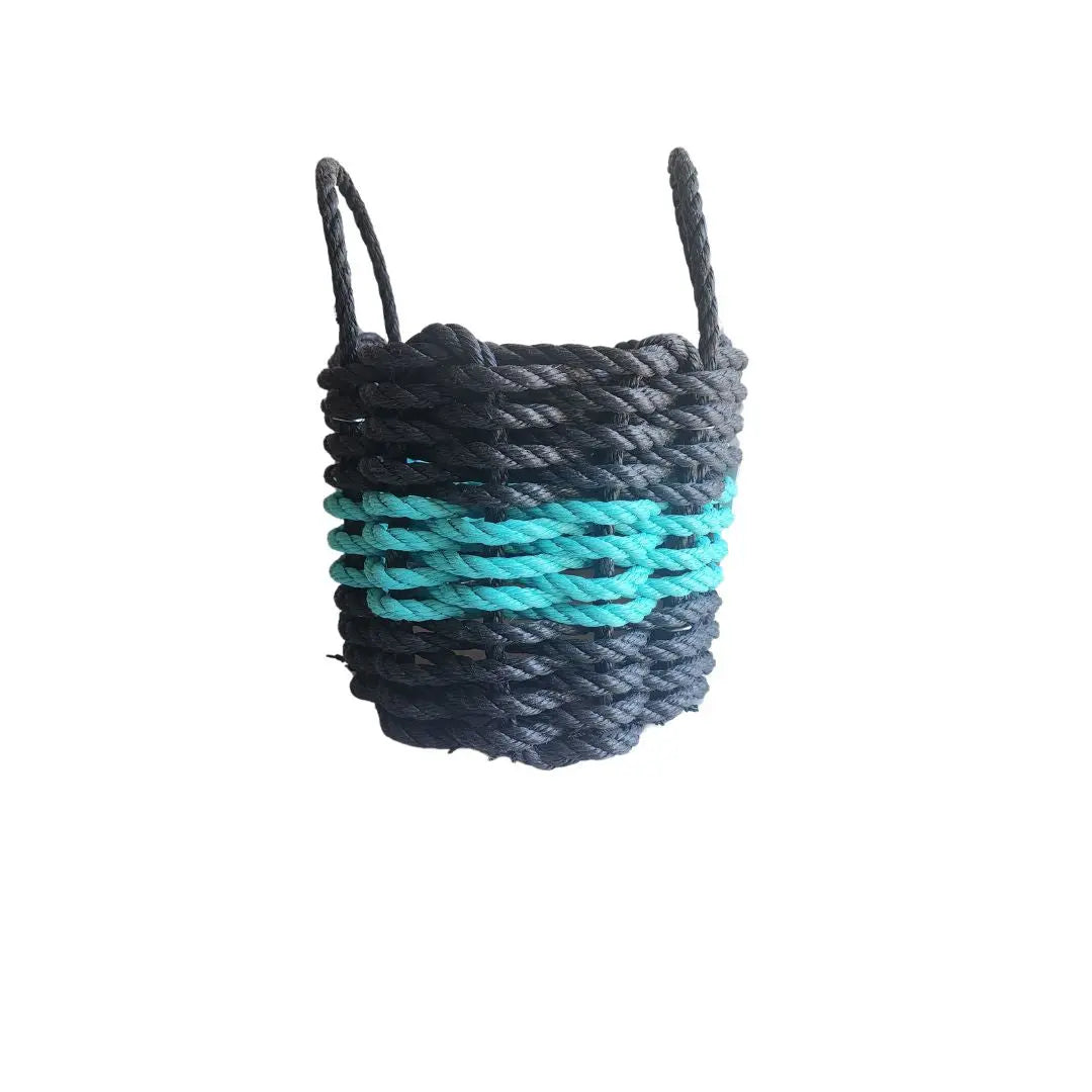 Rope Storage Basket Black and Teal - MaisonBeach