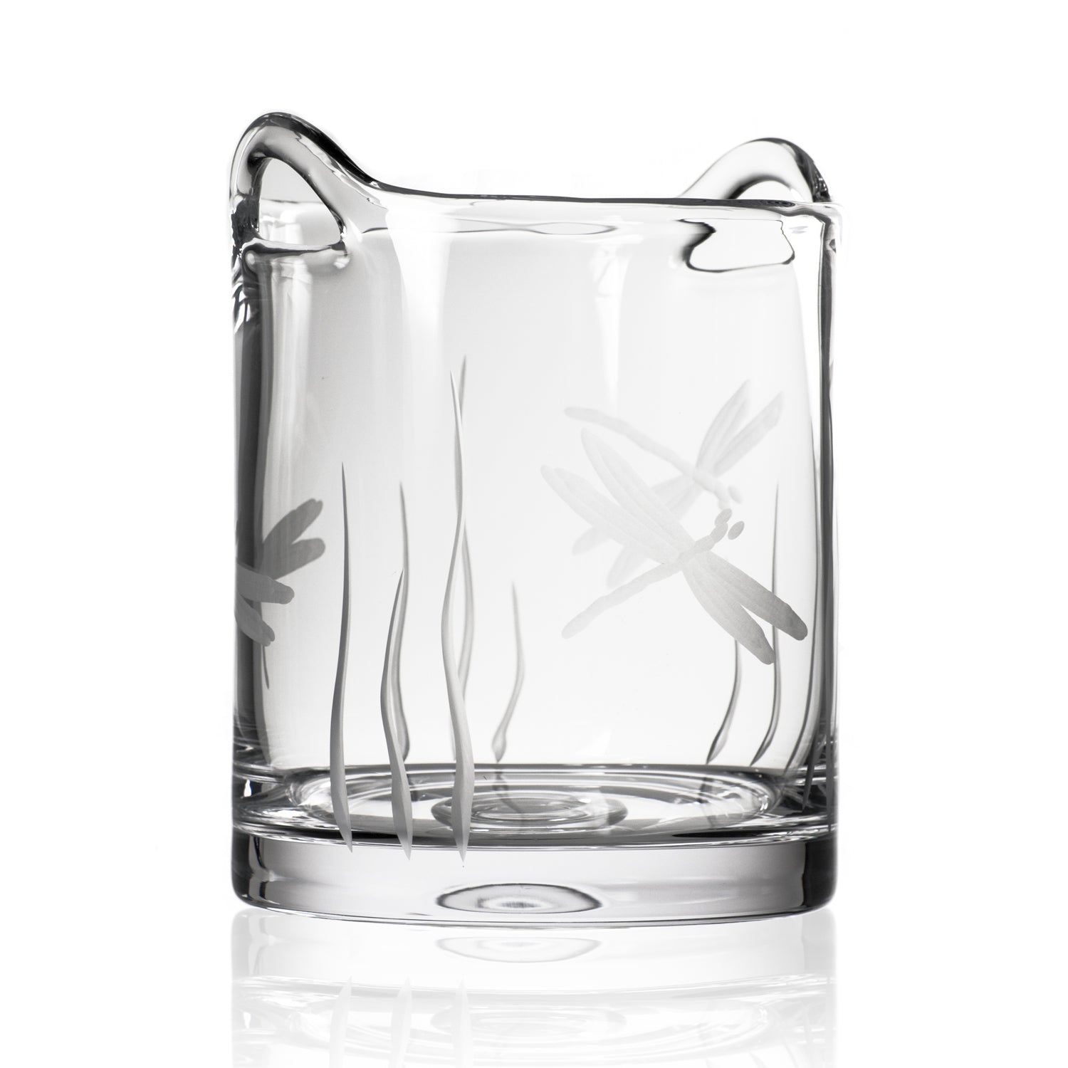 Rolf Glass Dragonfly Champagne and Ice Bucket – engraved dragonfly and grass design
