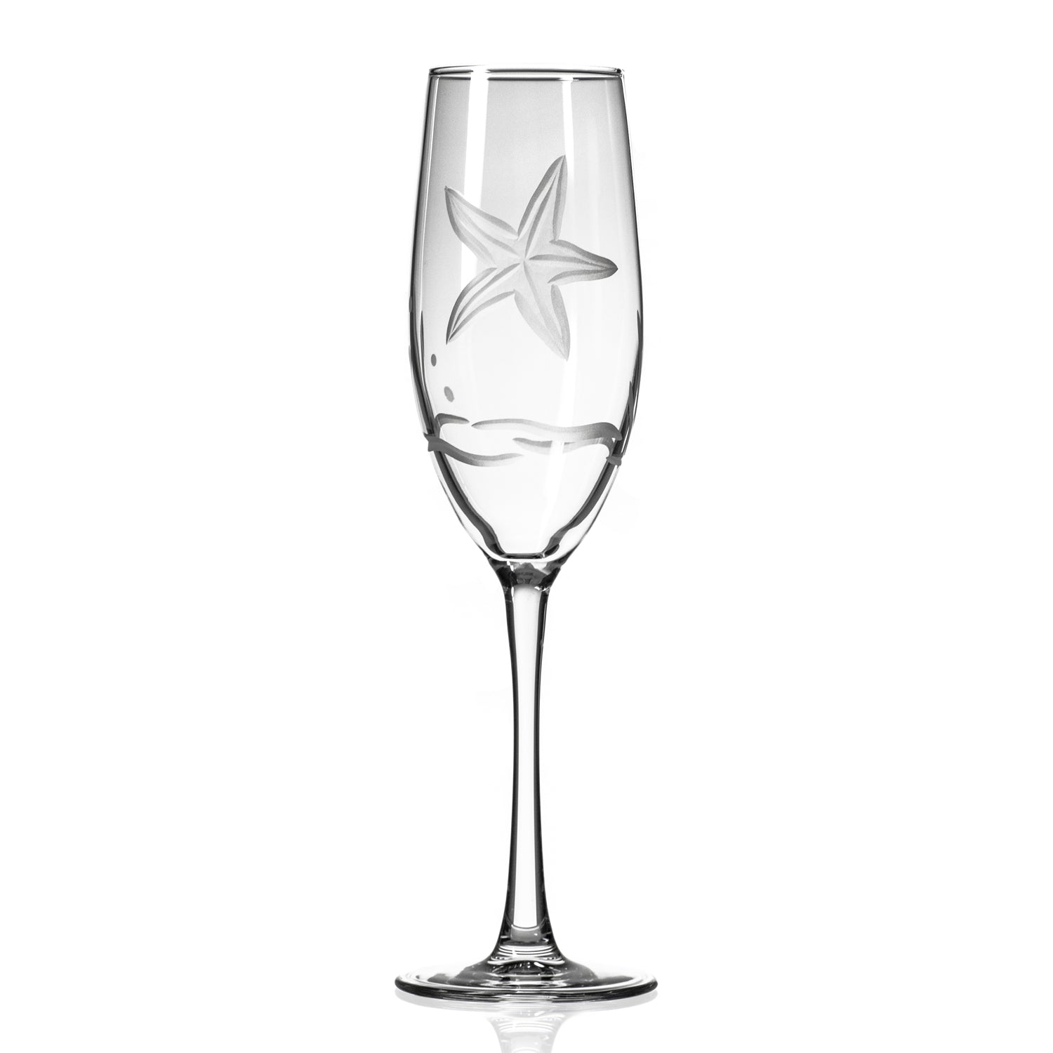 Rolf Glass Starfish Champagne Flute – engraved starfish design