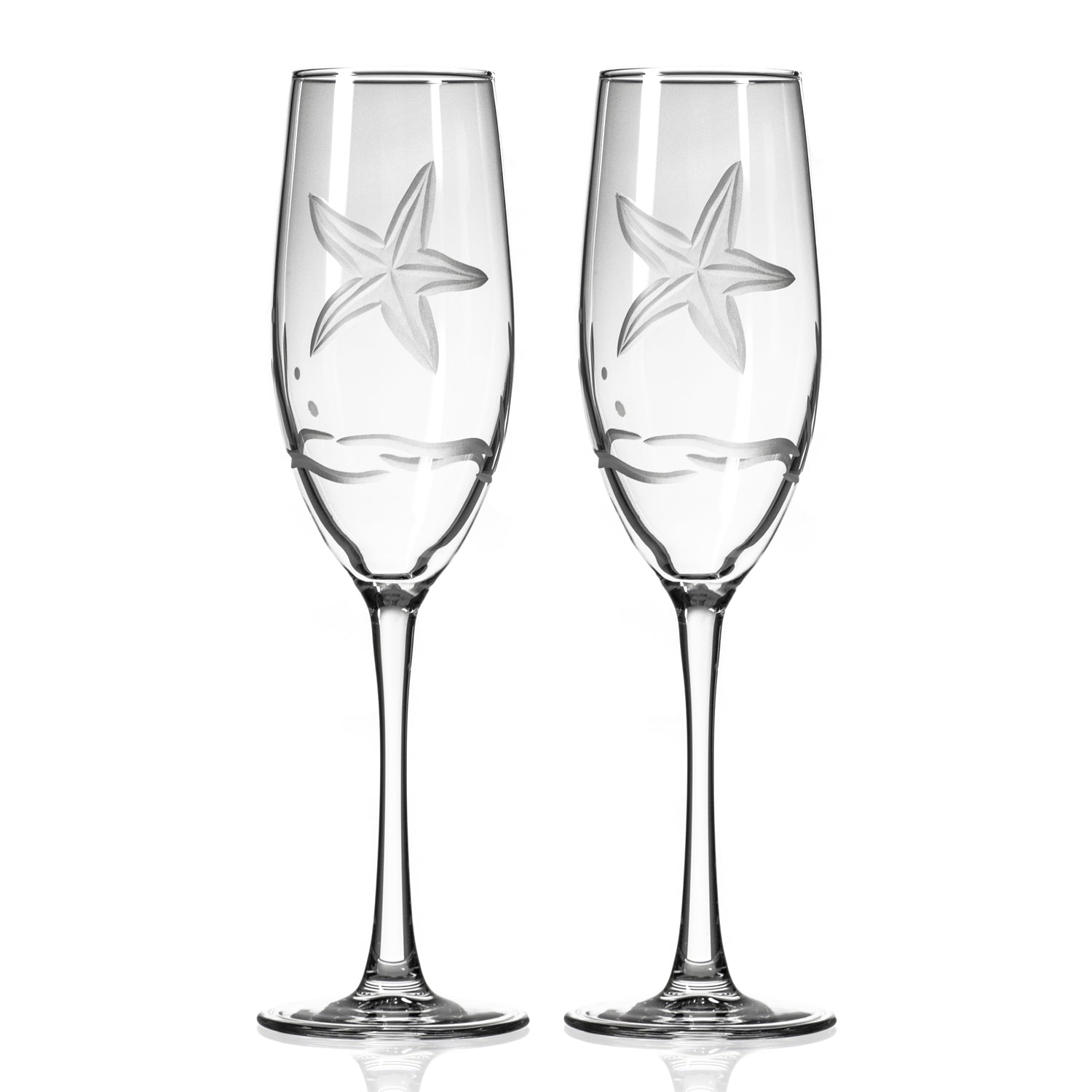 Rolf Glass Starfish Champagne Flute – engraved starfish design