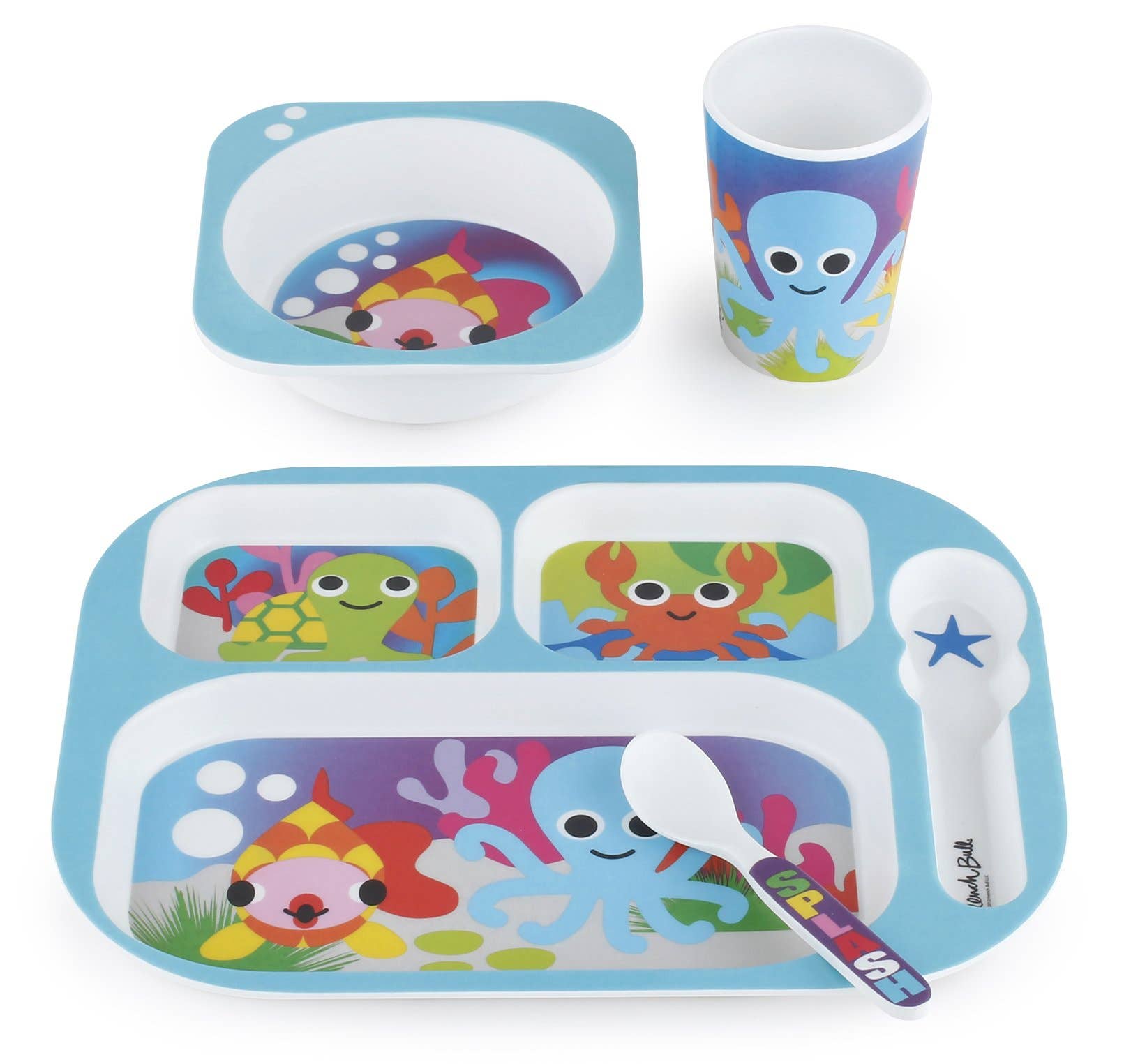 Ocean Friends 4-Piece Kids Mealtime Set – BPA-Free Melamine - MaisonBeach