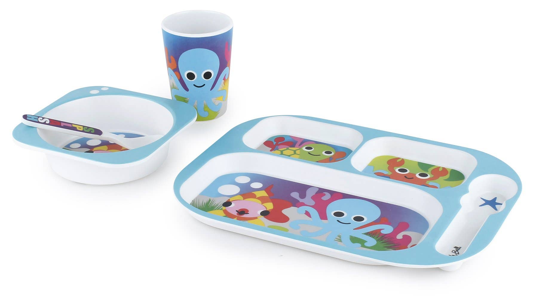 Ocean Friends 4-Piece Kids Mealtime Set – BPA-Free Melamine - MaisonBeach