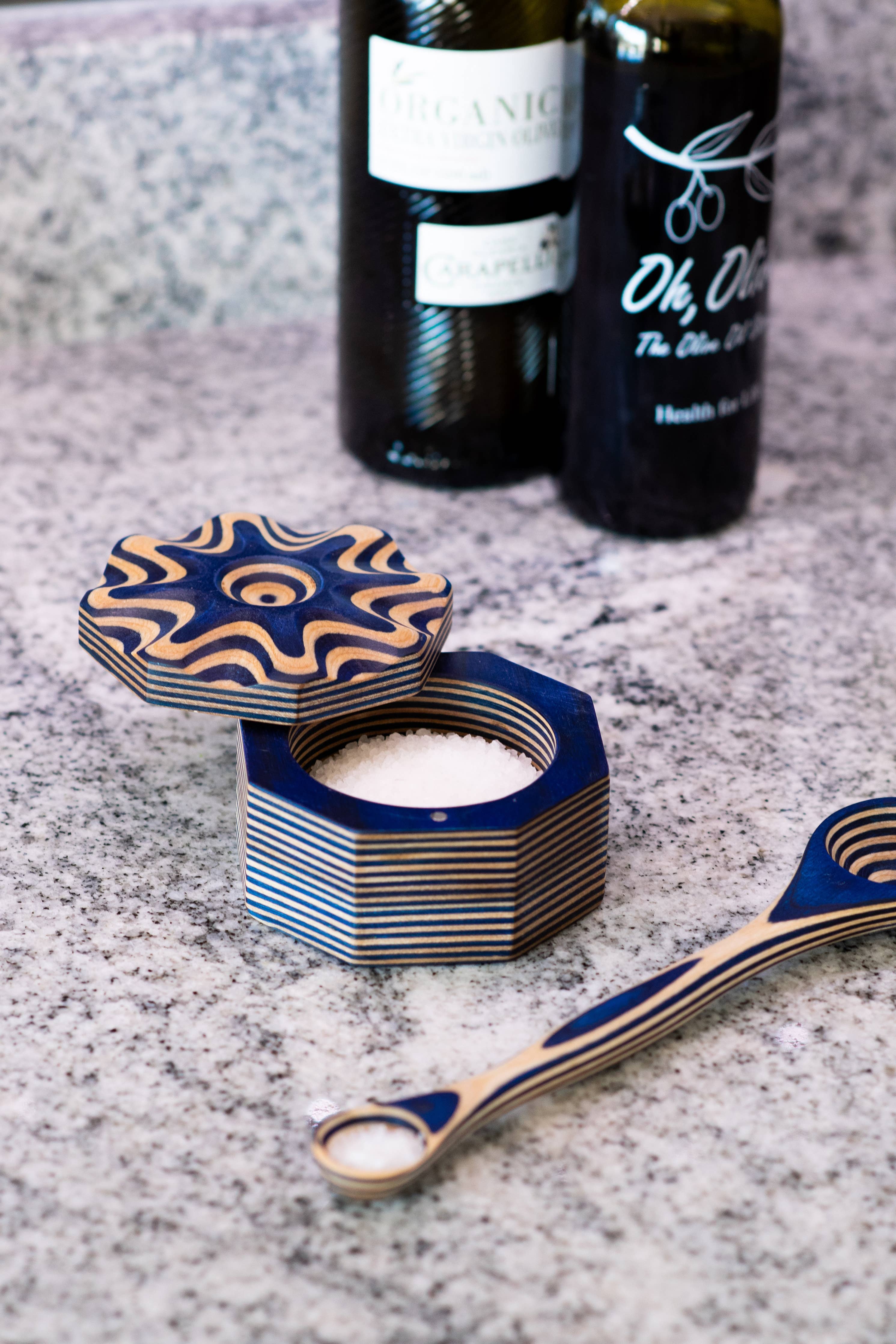 Island Bamboo - 9" Blue Pakka Double Measuring Spoon - MaisonBeach