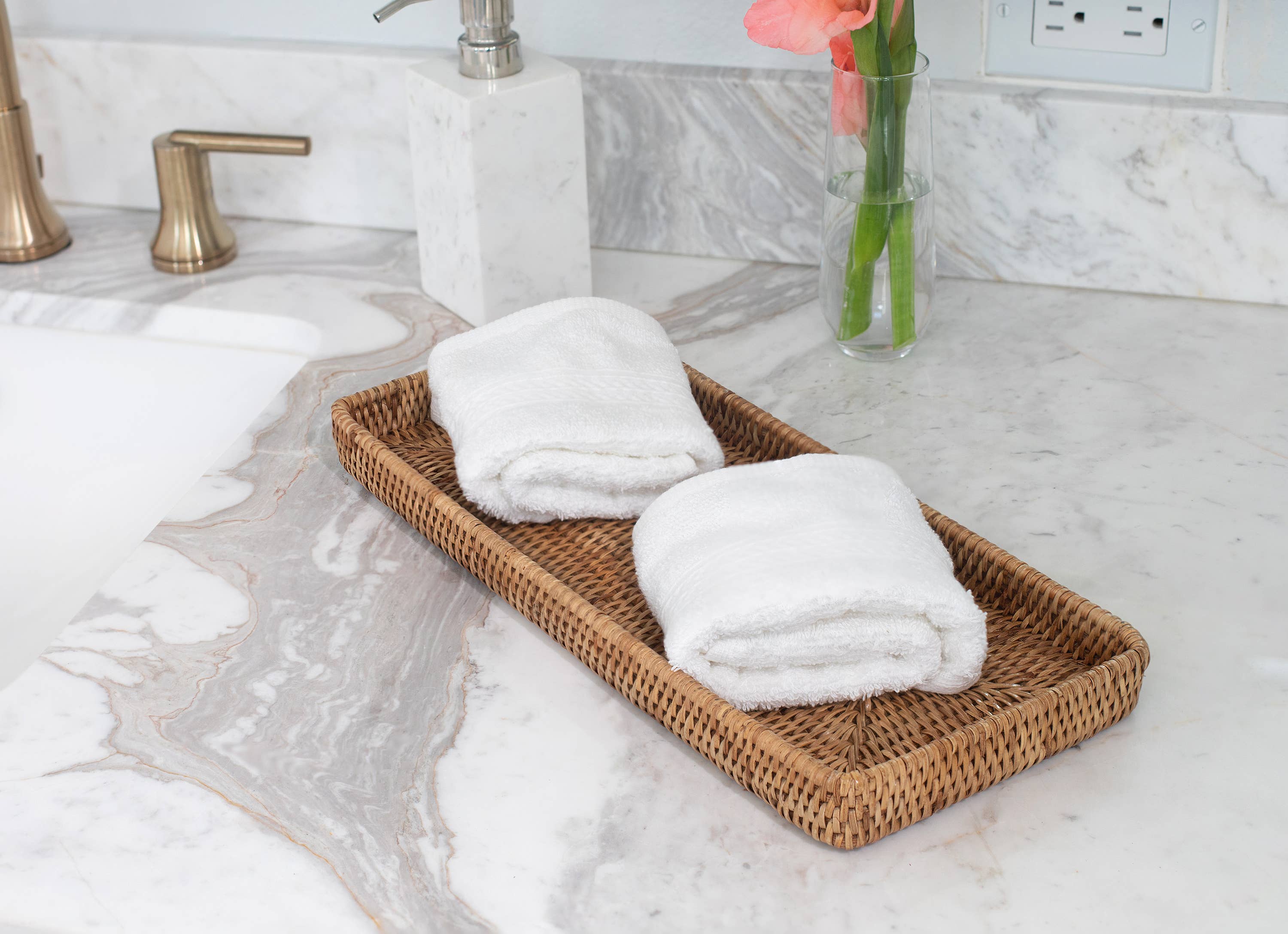 Artifacts Trading Company - Artifacts Rattan Rectangular Vanity Tray: Tudor Black - MaisonBeach