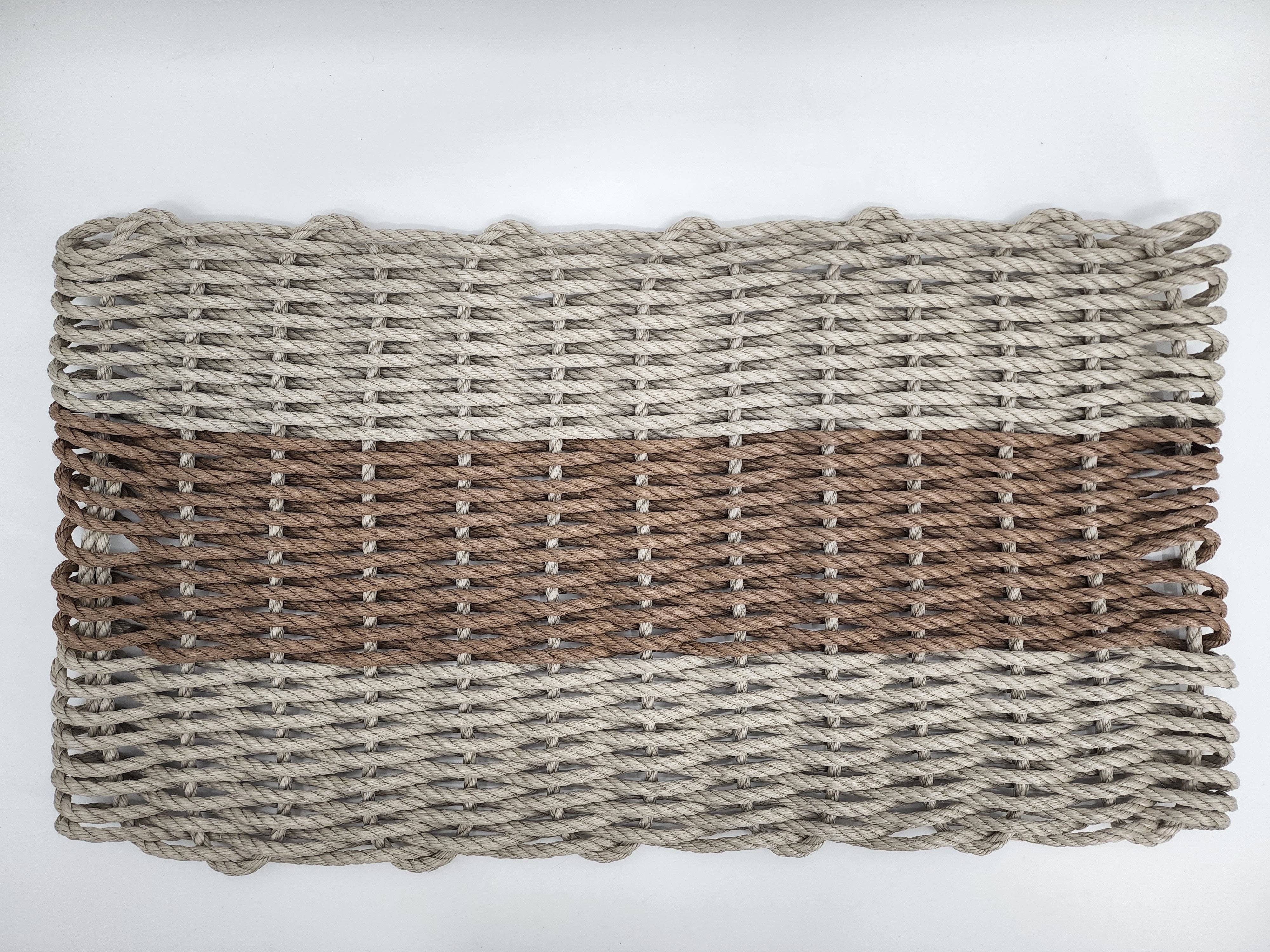 Little Salty Rope - Lobster Rope Mat Tan and Brown, Natural Color: 40 x 20 - MaisonBeach