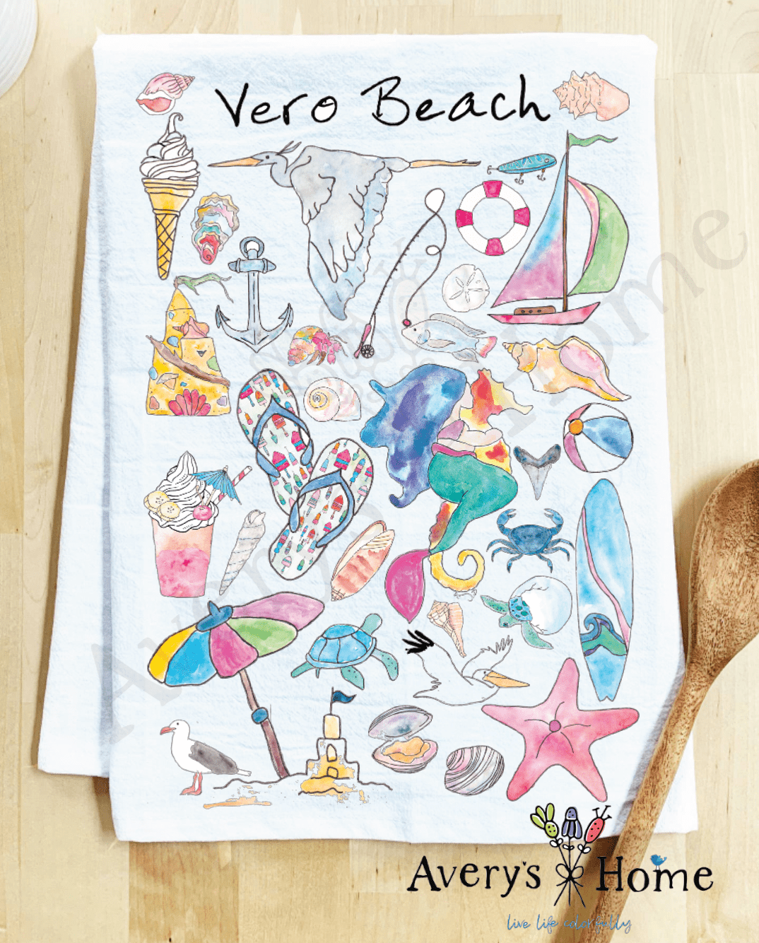 Avery's Home - Vero Beach, FL Tea Towel - MaisonBeach