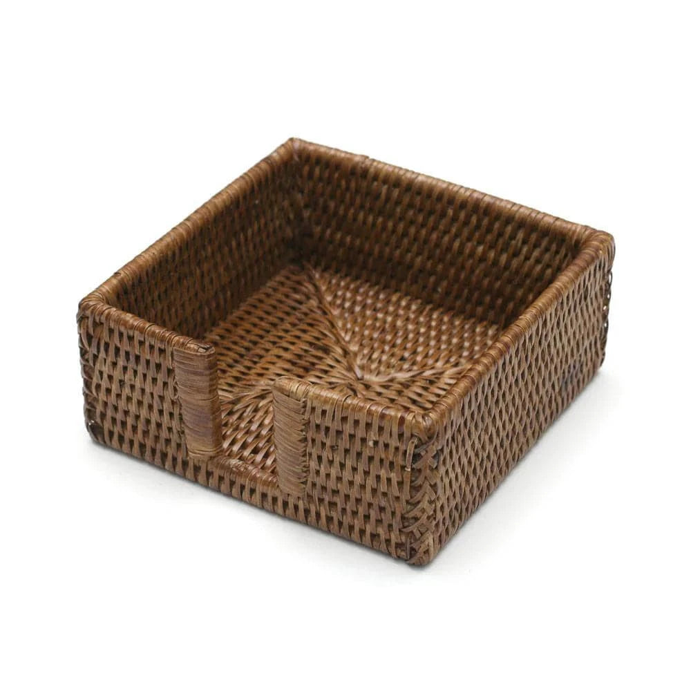 Caspari Honey Rattan Cocktail Napkin Holder - MaisonBeach
