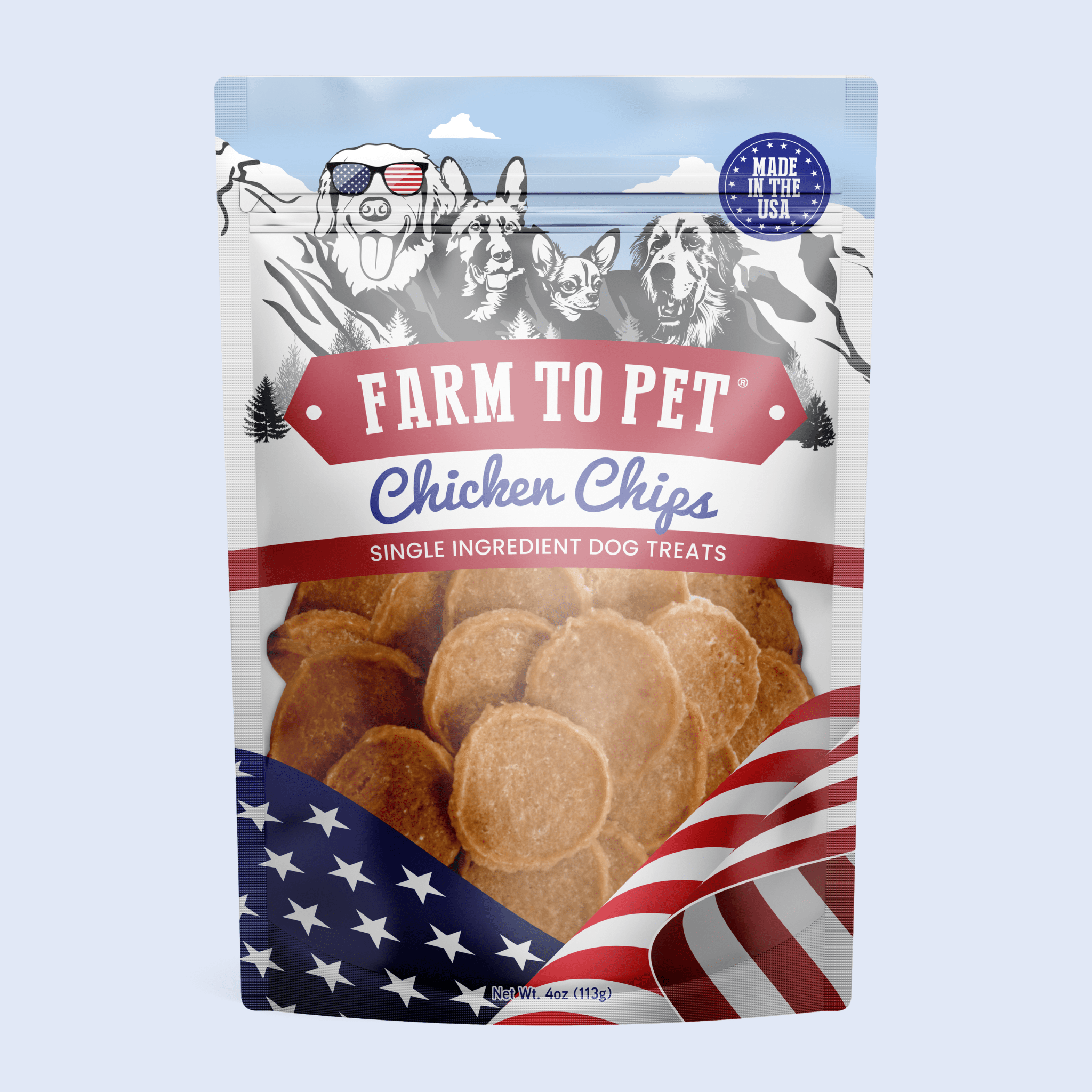 Americana Chicken Chips for Dogs | Celebrate with USA-made Dog Treats - MaisonBeach