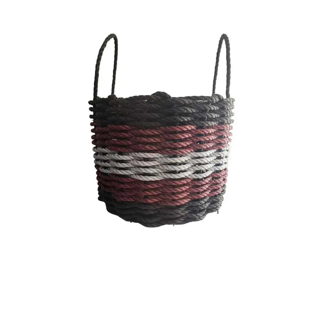 Five Stripe Rope Storage Basket Black, Burgundy, Gray - MaisonBeach