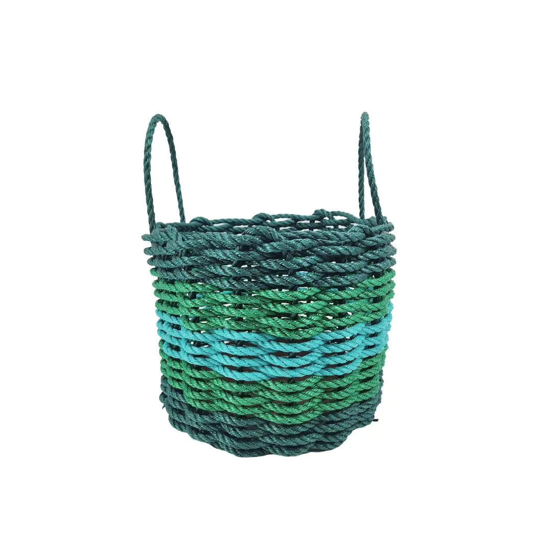 Five Stripe Rope Storage Basket Hunter Green, Green, Teal - MaisonBeach