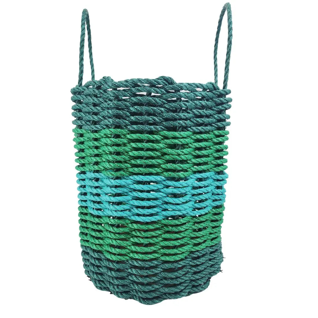 Five Stripe Rope Storage Basket Hunter Green, Green, Teal - MaisonBeach