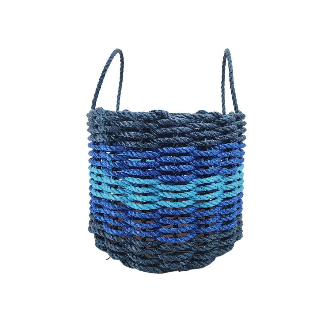 Five Stripe Rope Storage Basket Navy Blue, Blue, Light Blue - MaisonBeach