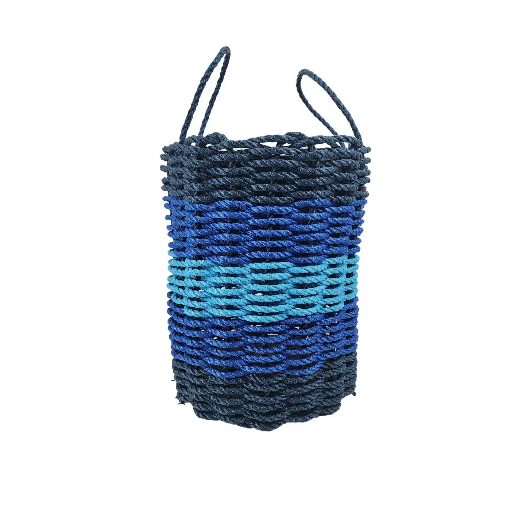 Five Stripe Rope Storage Basket Navy Blue, Blue, Light Blue - MaisonBeach