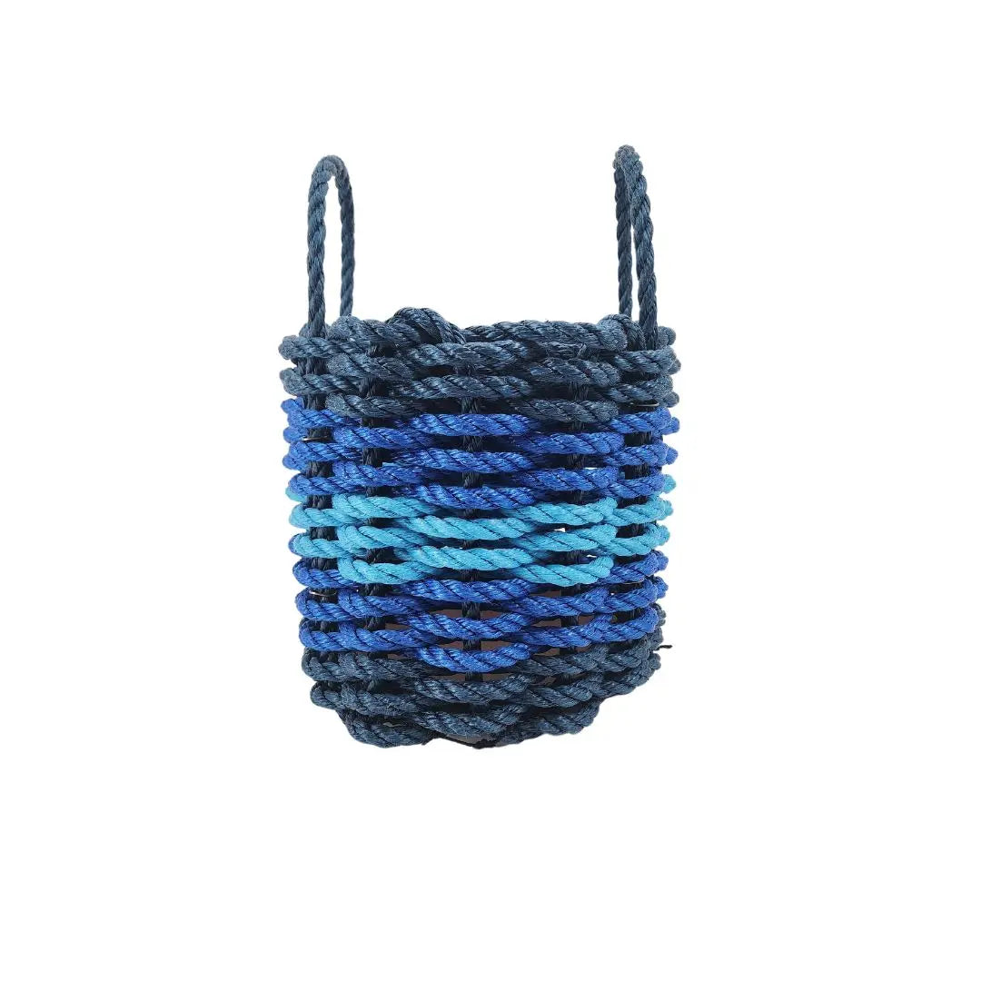 Five Stripe Rope Storage Basket Navy Blue, Blue, Light Blue - MaisonBeach