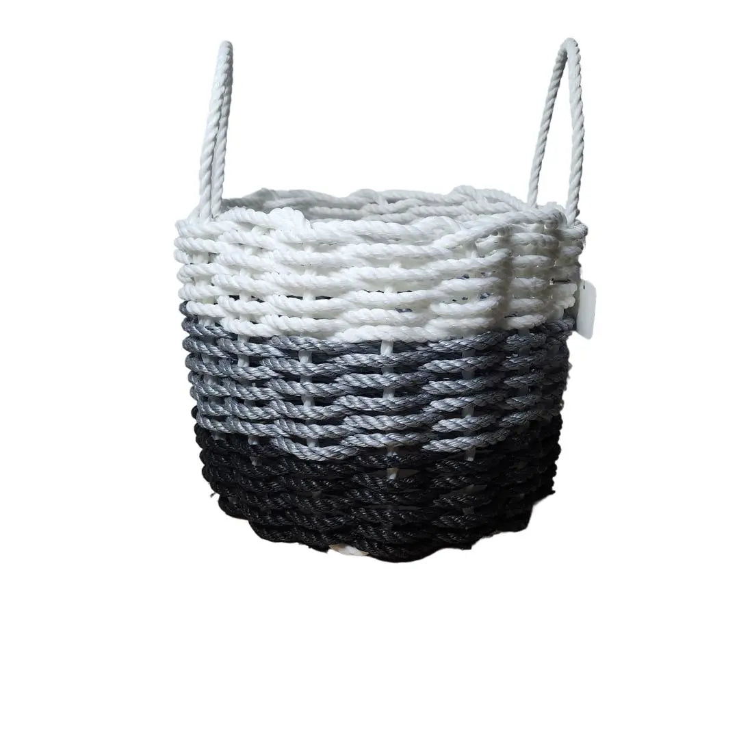 Lobster Rope Storage Basket, Black Gray White Ombre - MaisonBeach