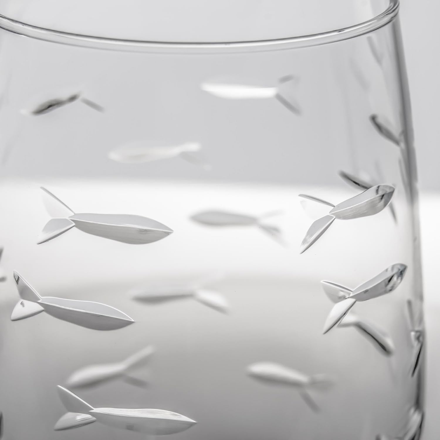 School of Fish 18oz Wine Glasses – Engraved All-Purpose Stemware Set of 8 - MaisonBeach