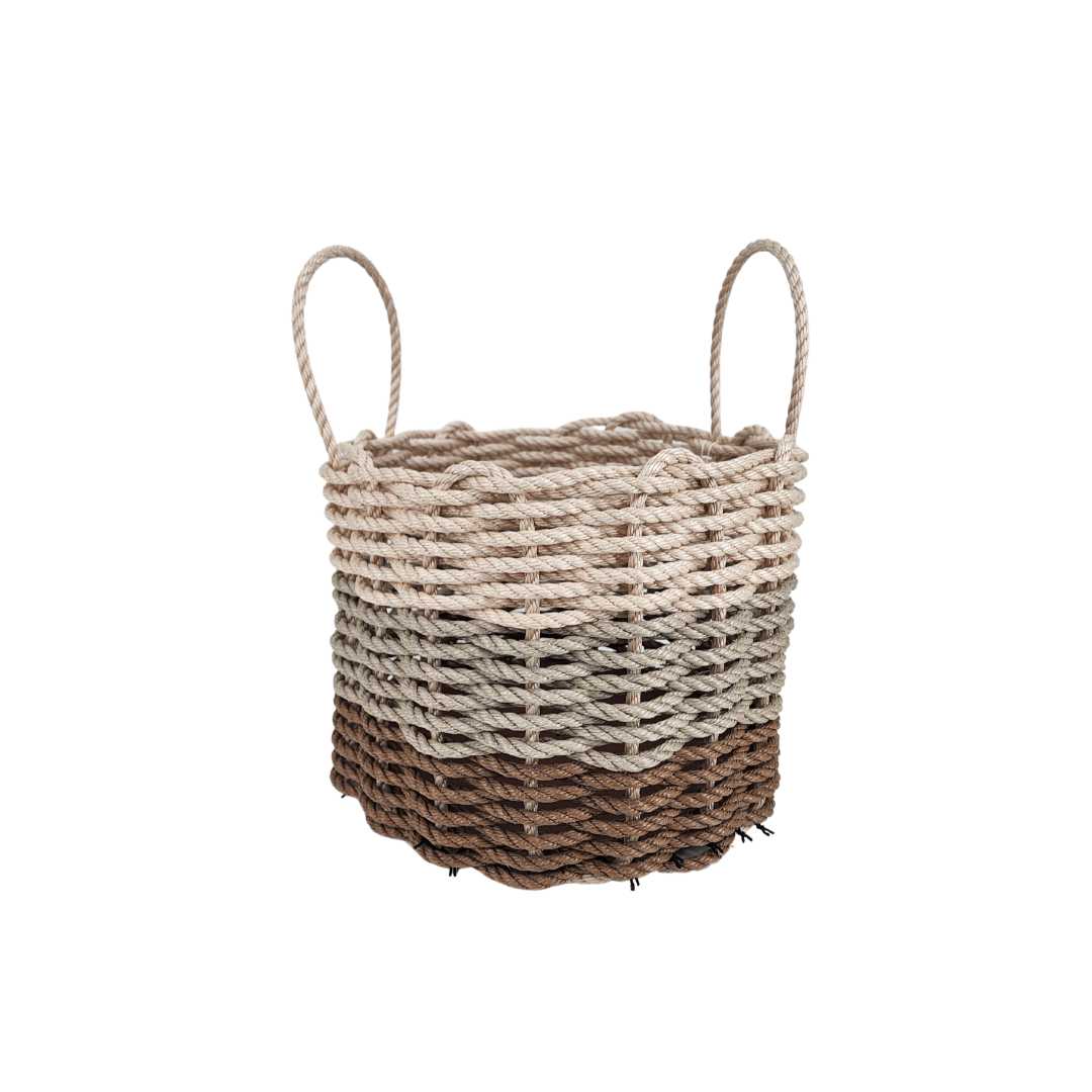 Brown, Tan, Light Tan Ombre Rope Basket - MaisonBeach