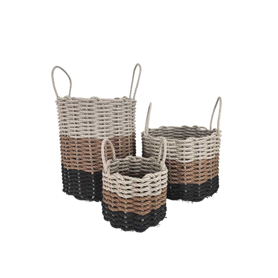 Authentic Maine Lobster Rope Storage Black, Brown, Tan Ombre - MaisonBeach