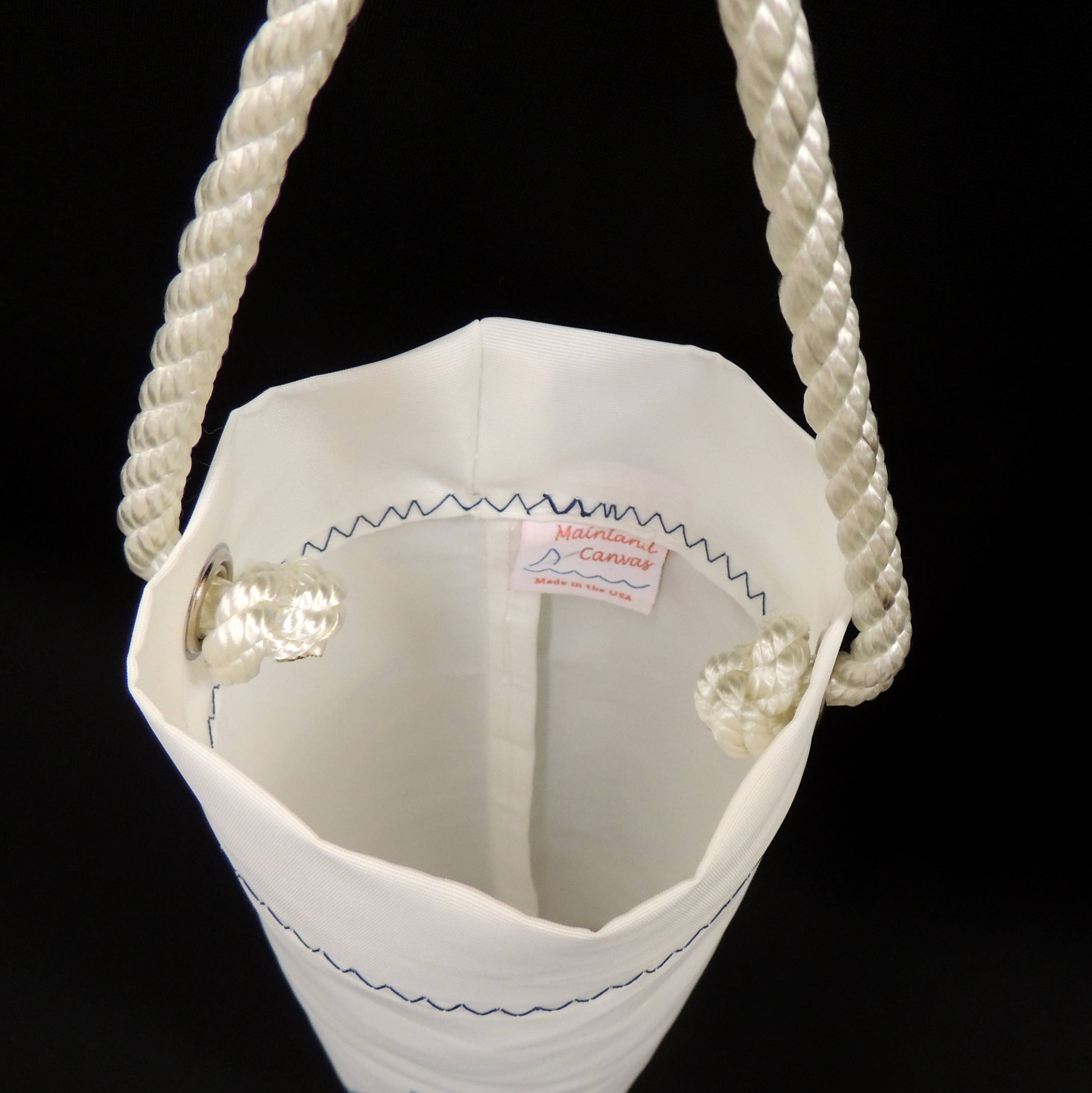 Mainland Canvas - Sailcloth Wine Tote with Blue Starfish Design - MaisonBeach