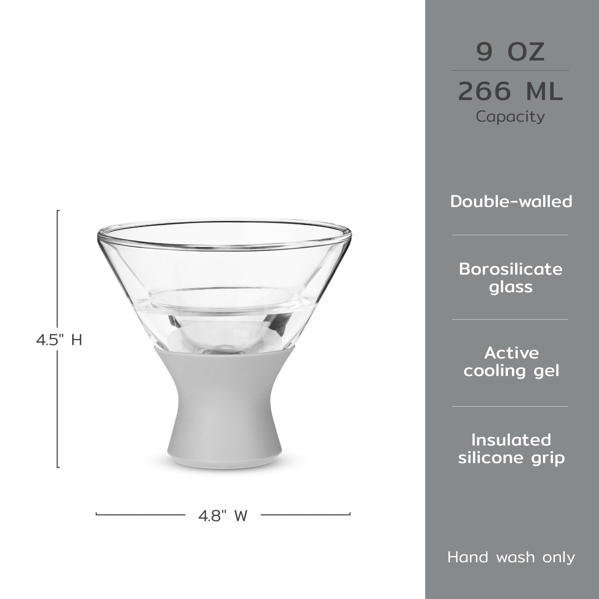 Glass Martini FREEZE™ in Gray, Set of 2