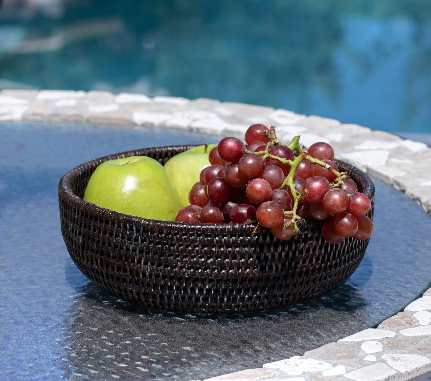 Whitewash Rattan Everything Bowl - MaisonBeach