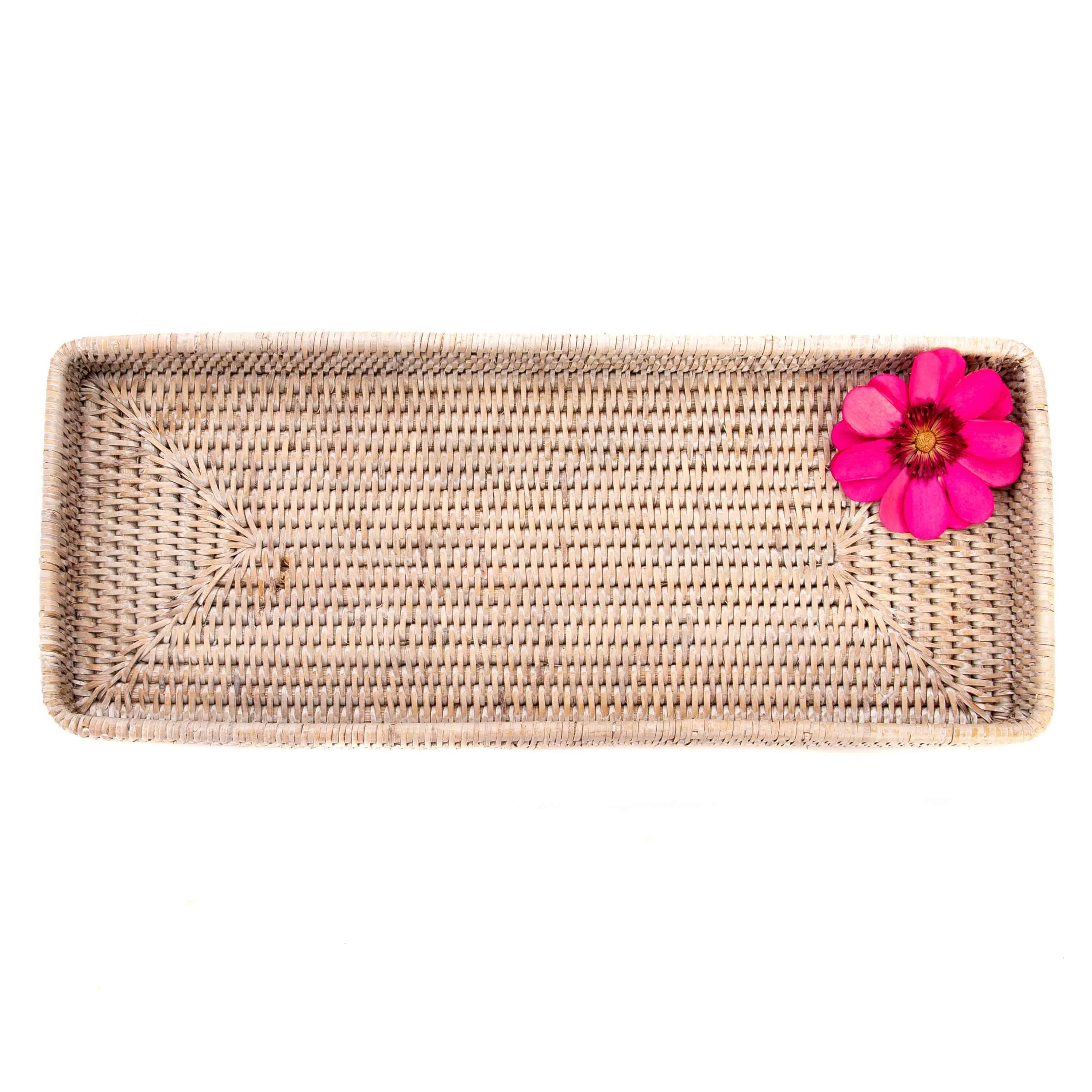 Artifacts Trading Company - Artifacts Rattan Rectangular Vanity Tray: Tudor Black - MaisonBeach