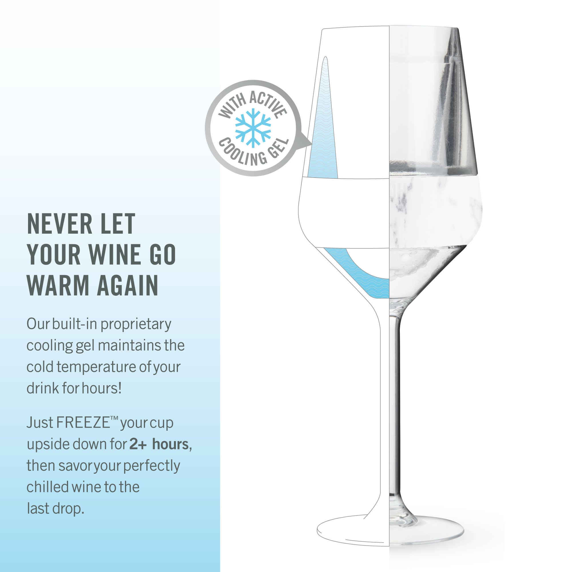 Stemmed Wine FREEZE™ in Marble, Set of 2