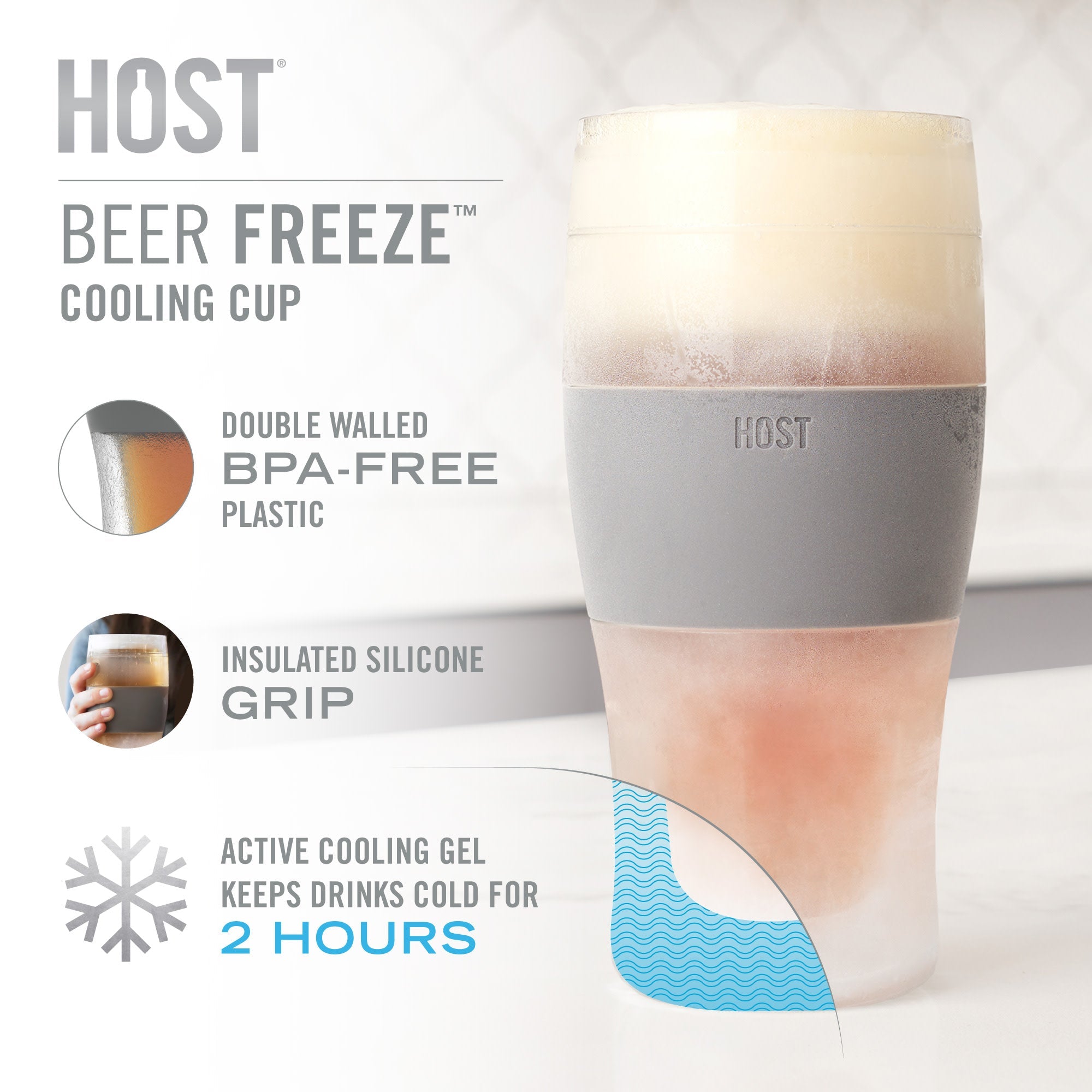 Beer FREEZE™ in Gray, Set of 2 - MaisonBeach