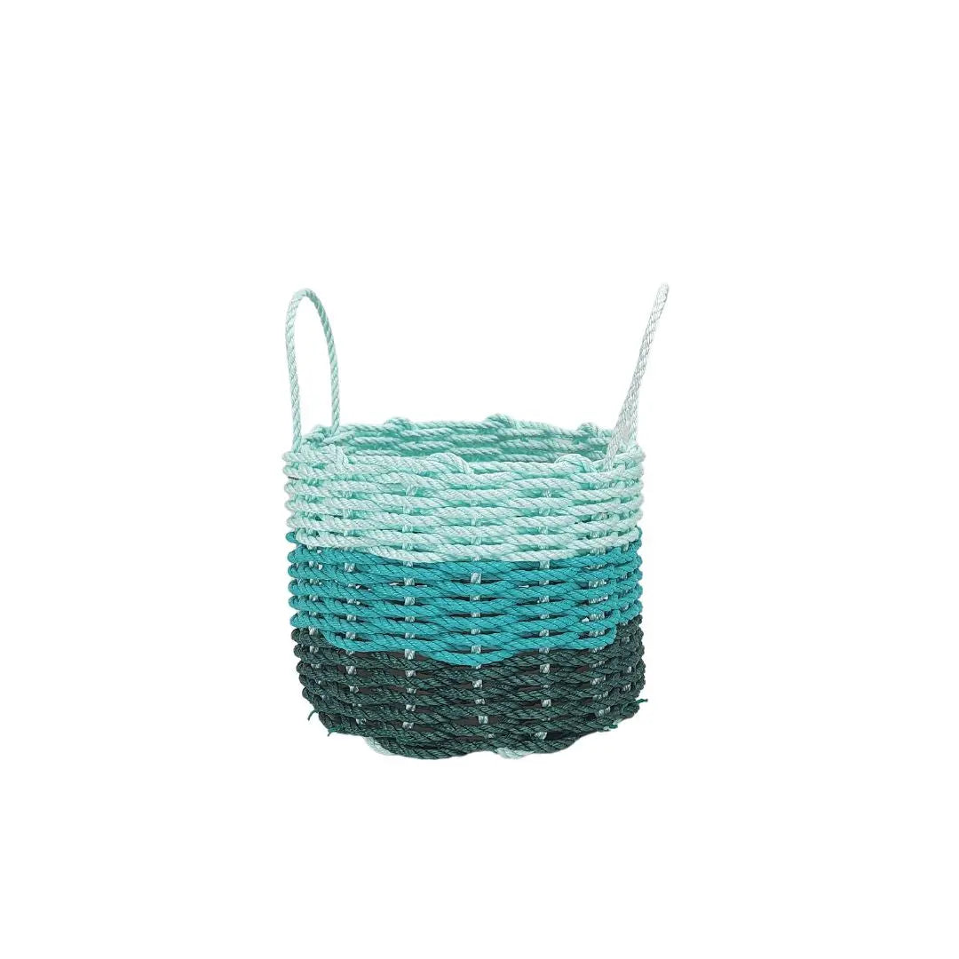 Lobster Rope Storage Basket Hunter Green, Teal, Seafoam - MaisonBeach