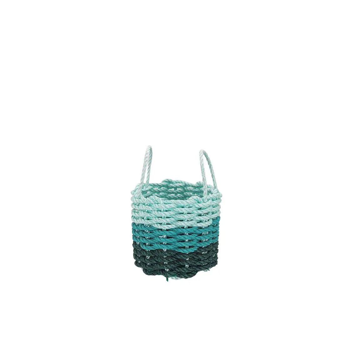 Lobster Rope Storage Basket Hunter Green, Teal, Seafoam - MaisonBeach